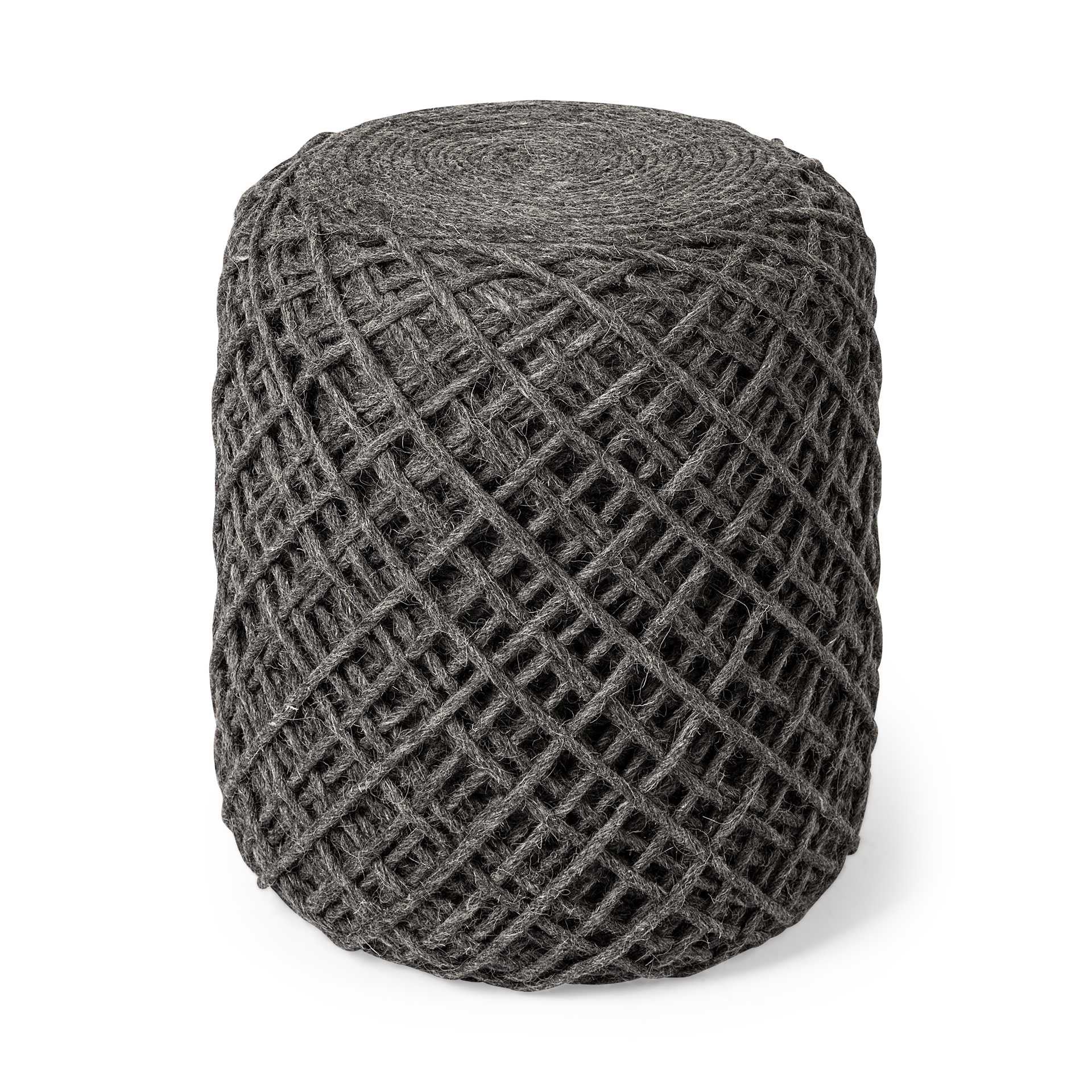 Gray Abstract Pouf Ottoman By Homeroots