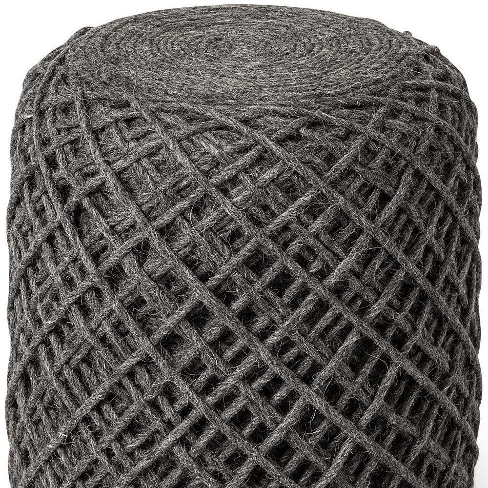 Gray Abstract Pouf Ottoman By Homeroots - Image 6