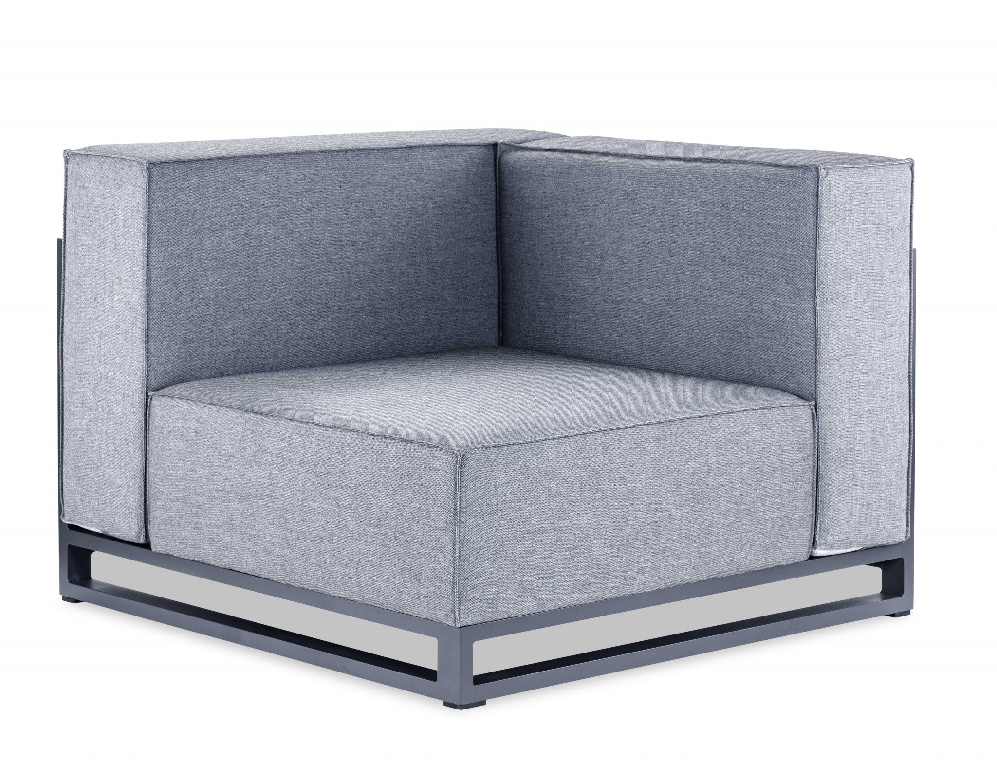Gray Aluminum Modular Armless Corner By Homeroots
