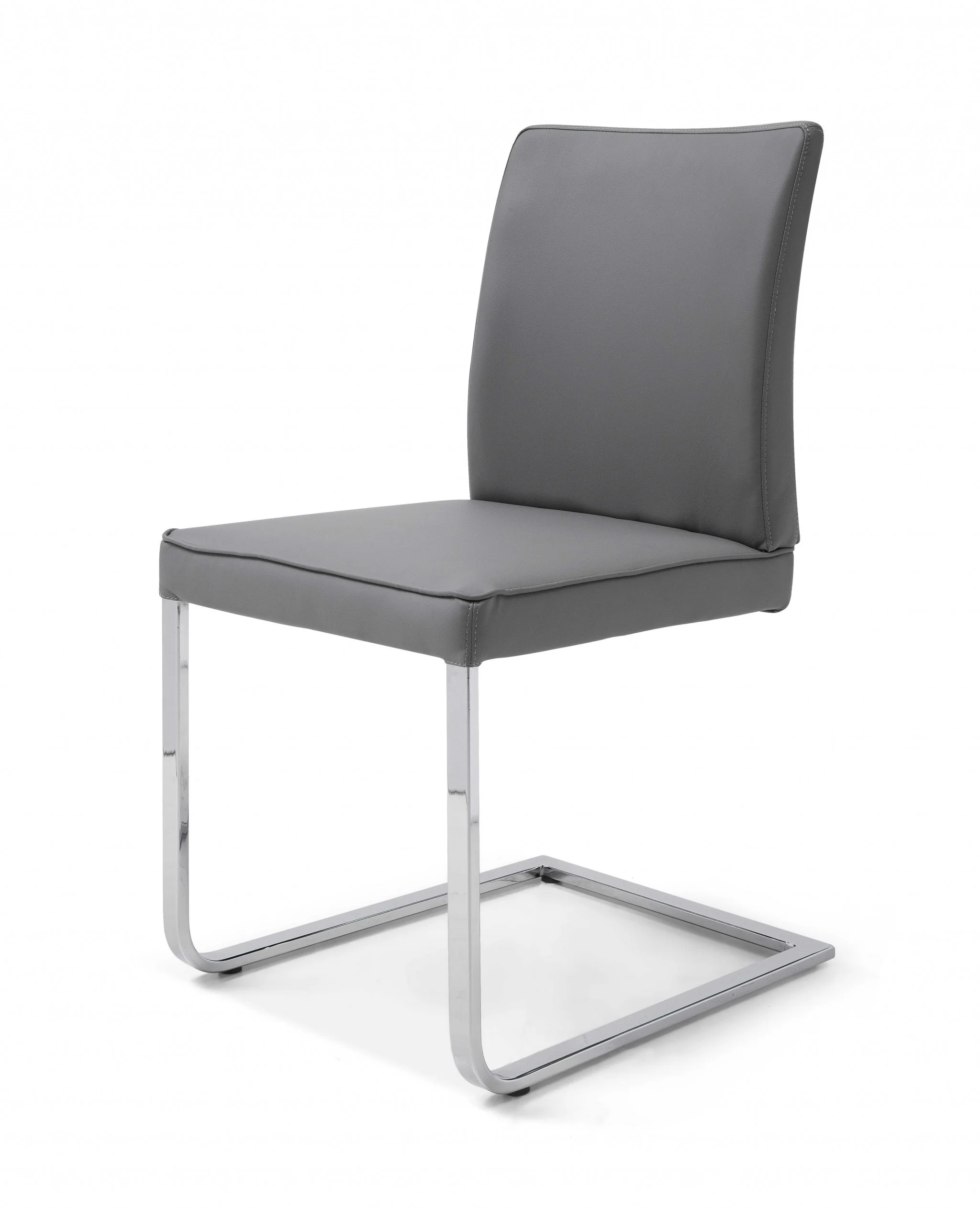 Gray Faux Leather And Chrome Dining Chair By Homeroots