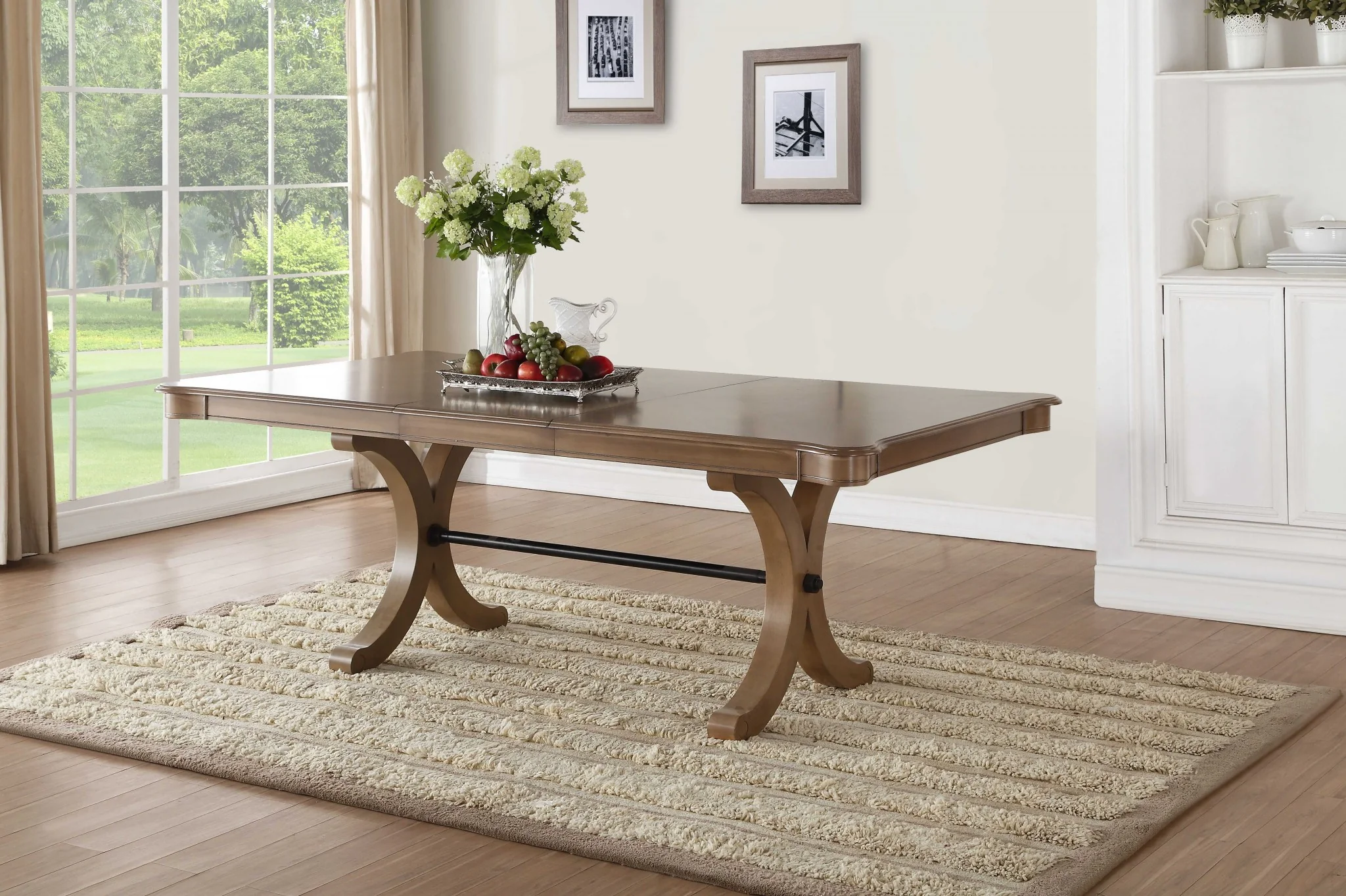 Gray Oak Dining Table By Homeroots