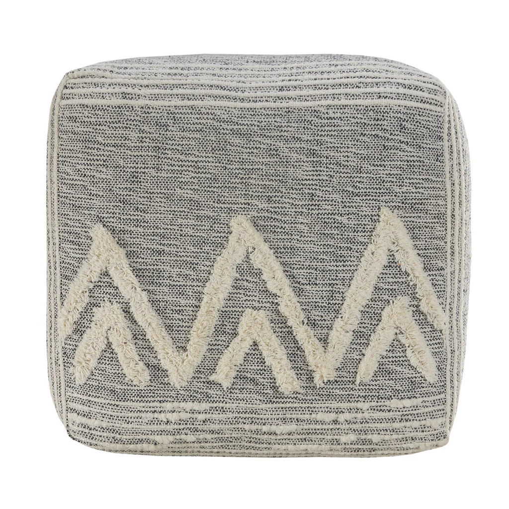 Gray Polyester Ottoman By Homeroots