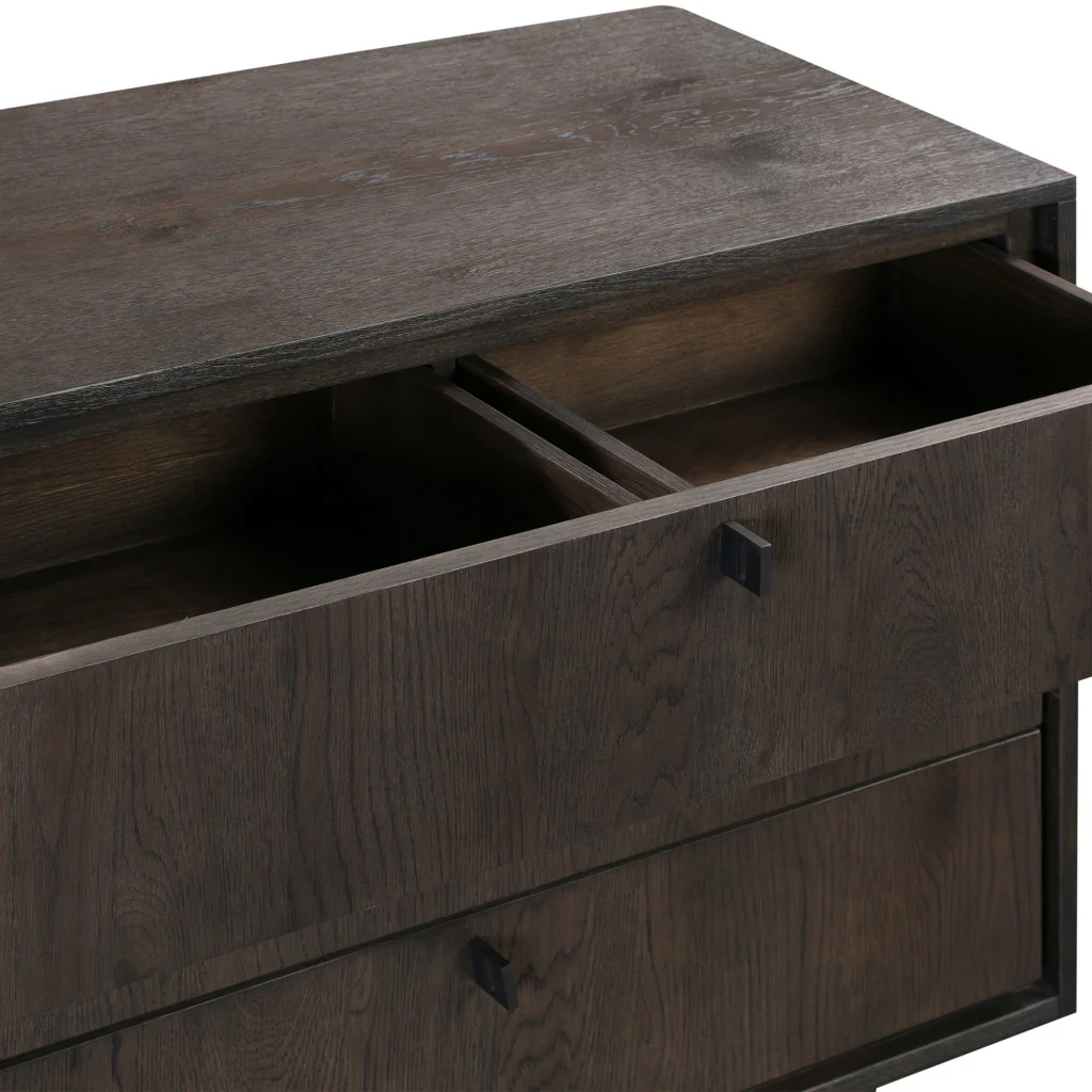 Gray Solid Wood Three Drawer Dresser By Homeroots - Image 3