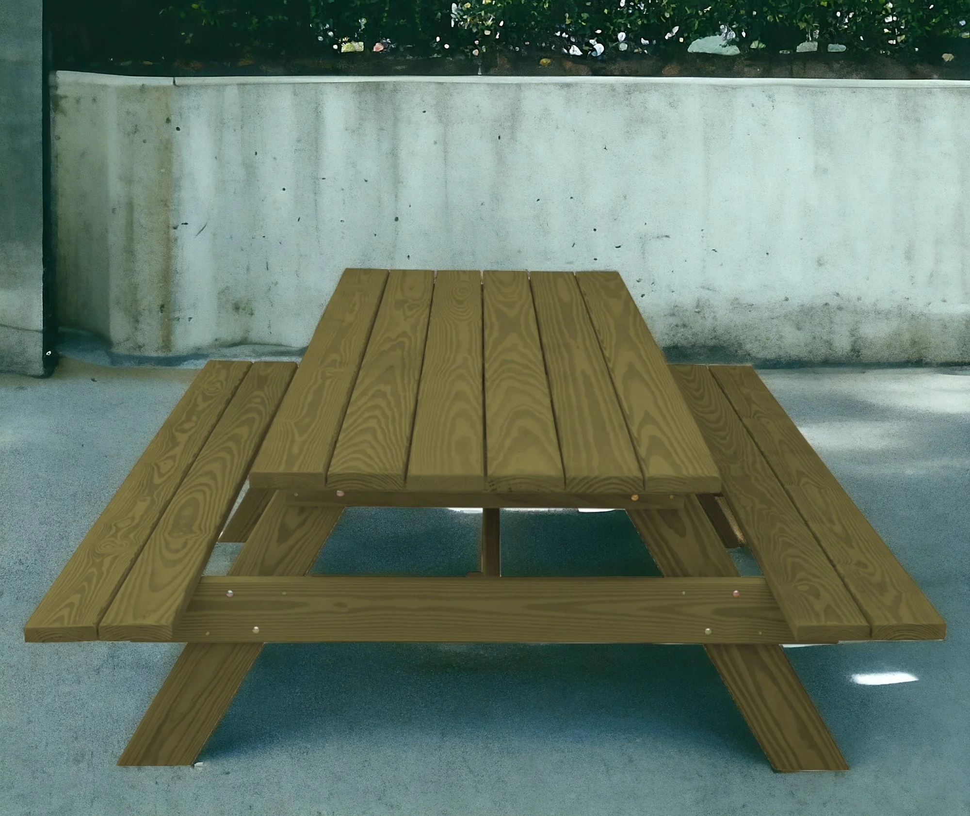 Green Solid Wood Outdoor Picnic Table By Homeroots