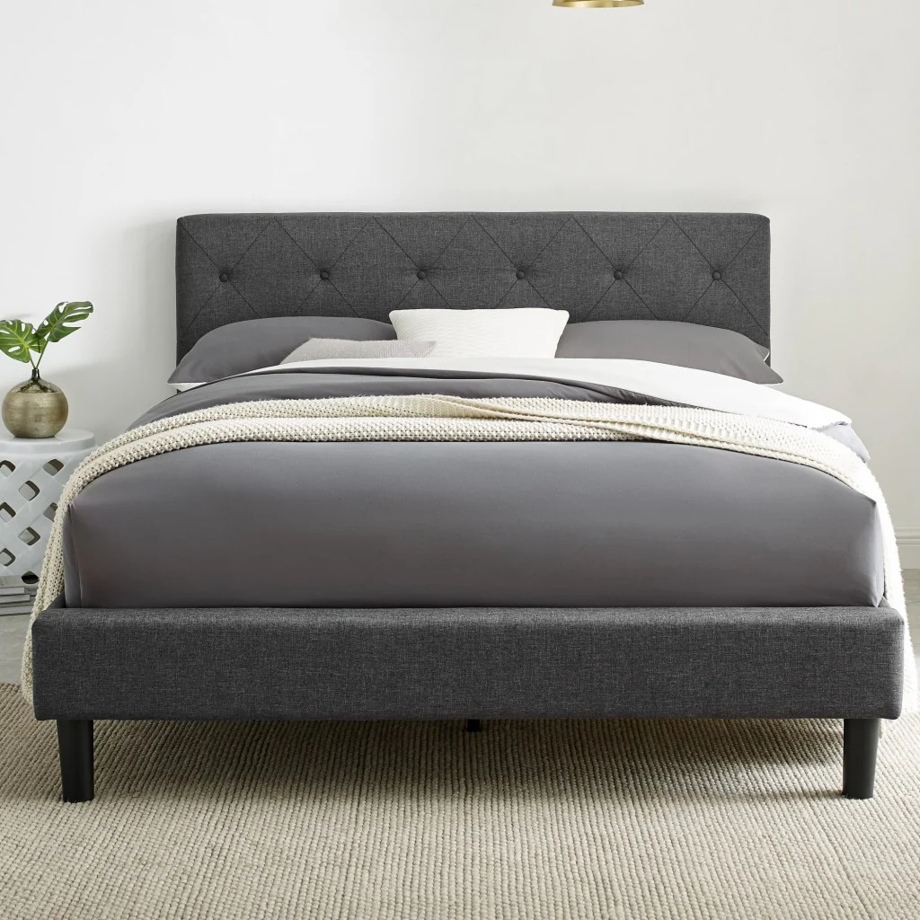 Grey King Platform Bed By Homeroots - Image 2