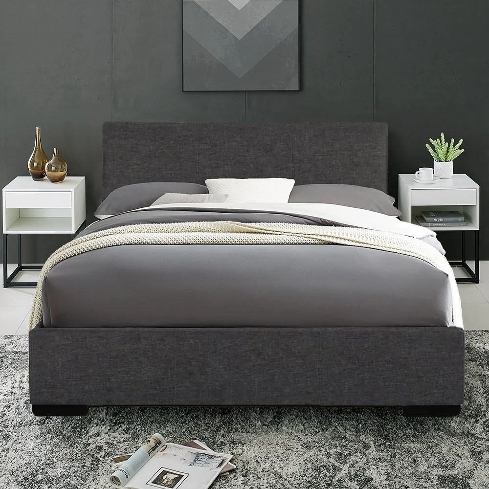 Grey Platform King Bed By Homeroots