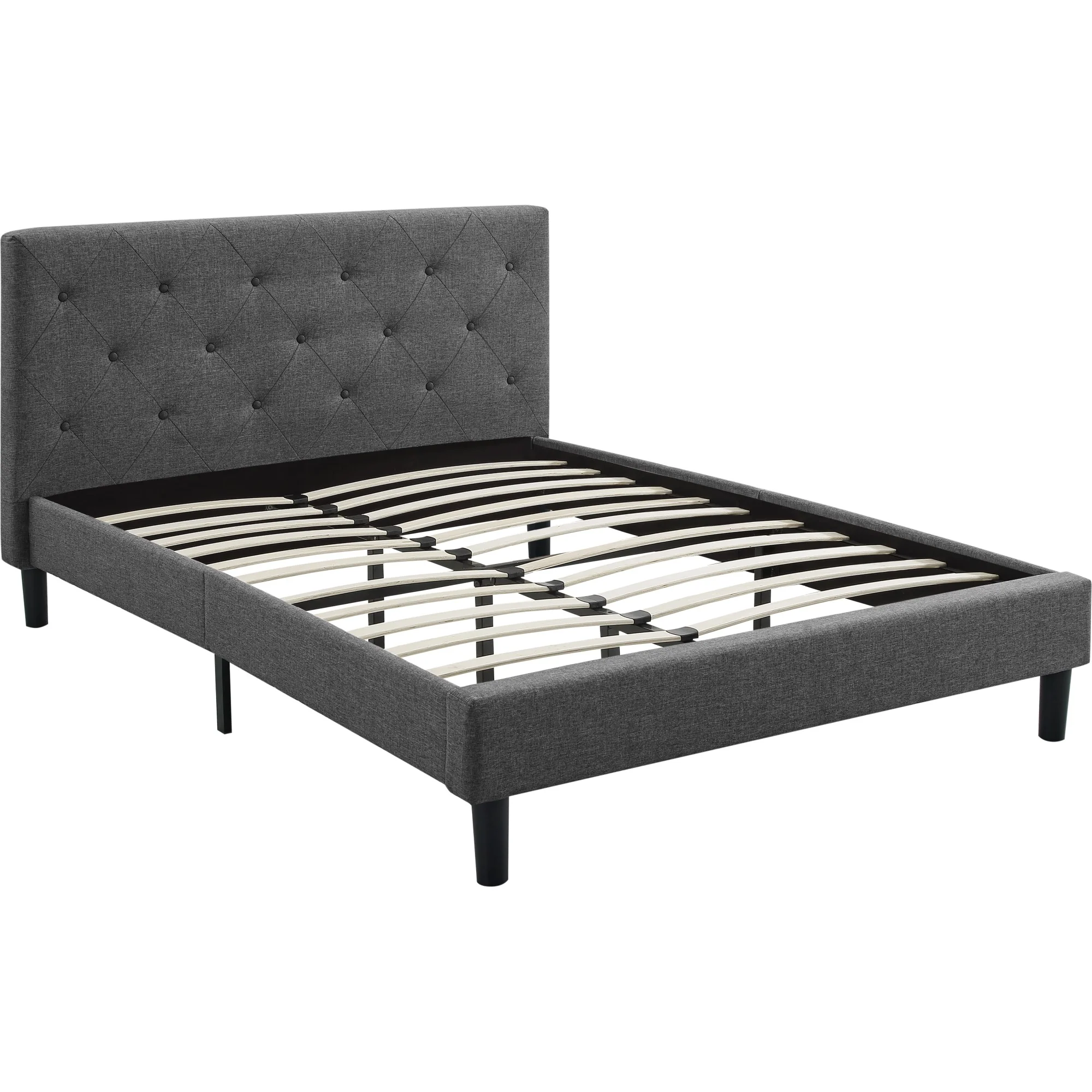 Grey Platform King Bed With Two Nightstands By Homeroots - Image 9