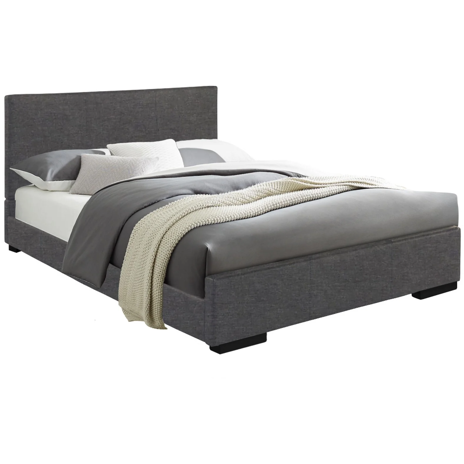 Grey Platform Twin Bed By Homeroots - Image 3