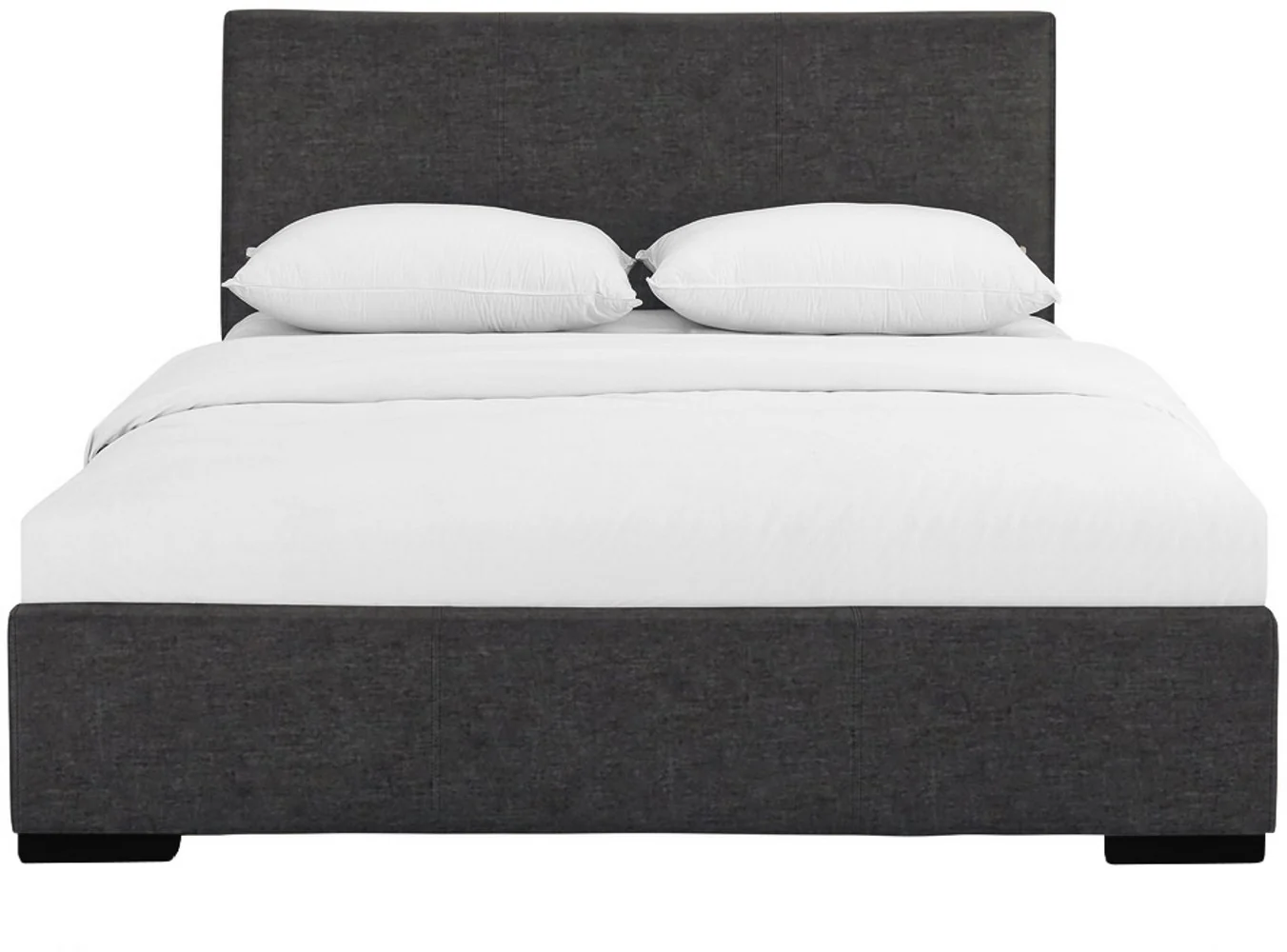Grey Upholstered Queen Platform Bed By Homeroots - Image 2