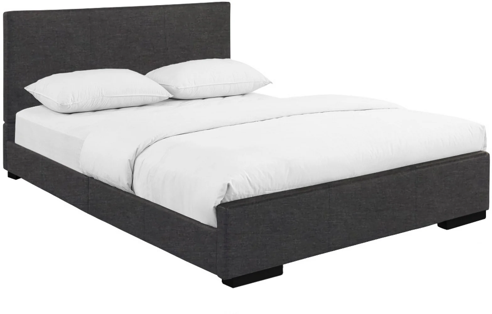 Grey Upholstered Twin Platform Bed By Homeroots - Image 3