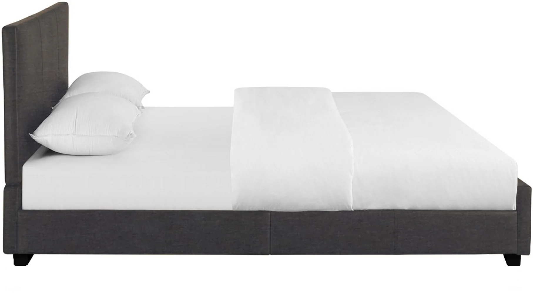 Grey Upholstered Twin Platform Bed By Homeroots - Image 4