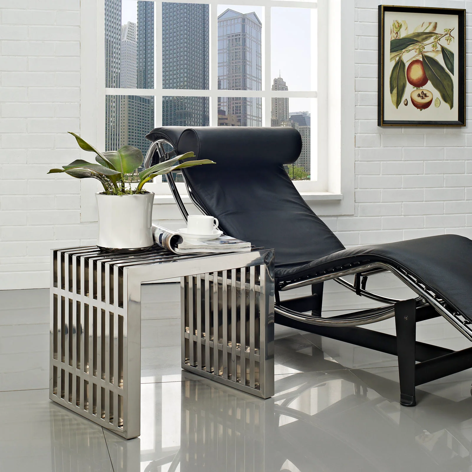 Gridiron Small Stainless Steel Bench By Modway - EEI-569