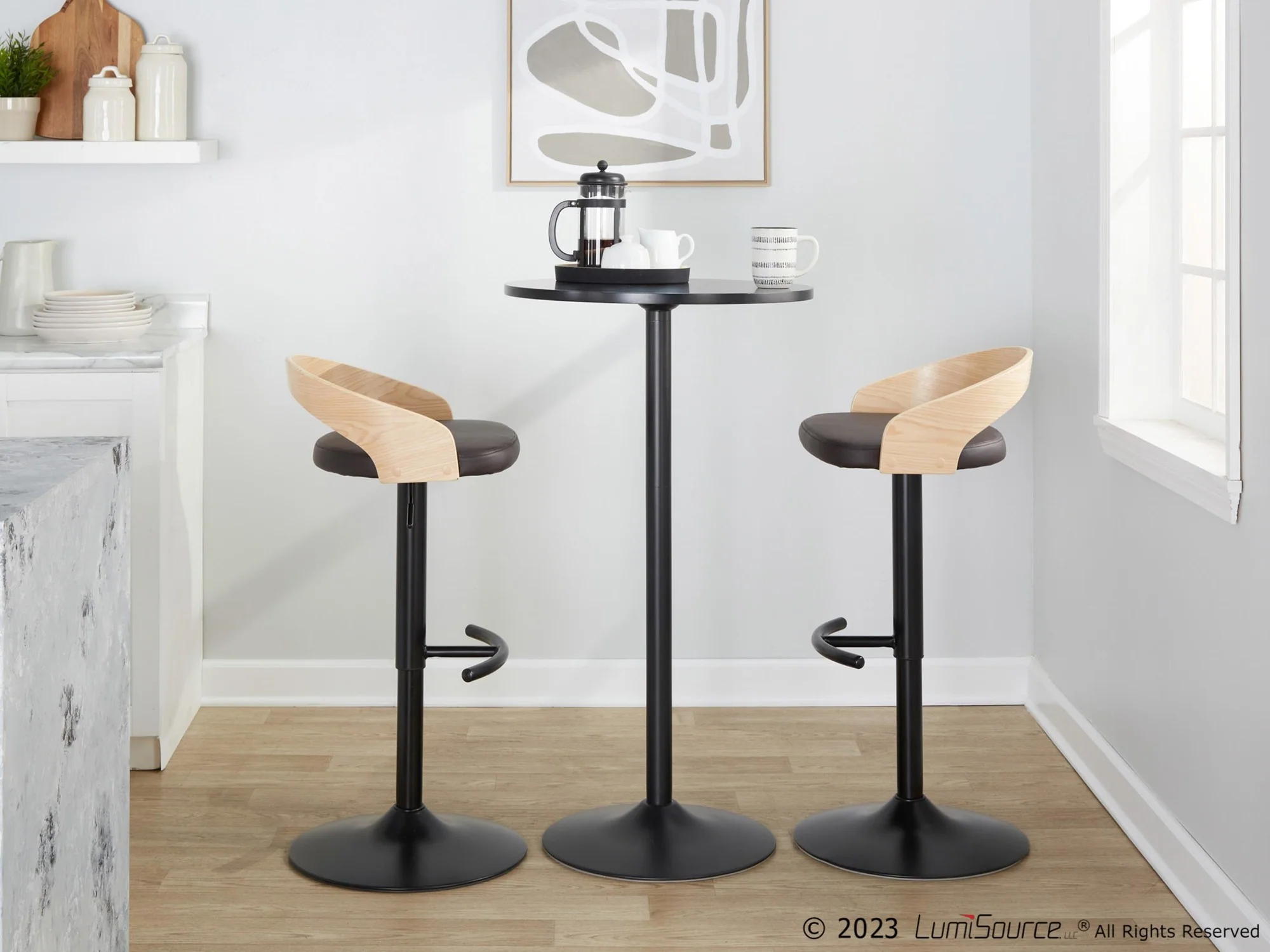 Grotto Adjustable Barstool - Set of 2 By LumiSource - BS-GROTTOPU-RT2 BKNABN2 - Image 4