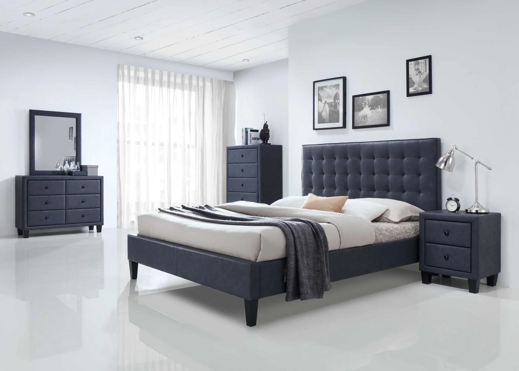 H Tone Gray Queen Bed By Homeroots