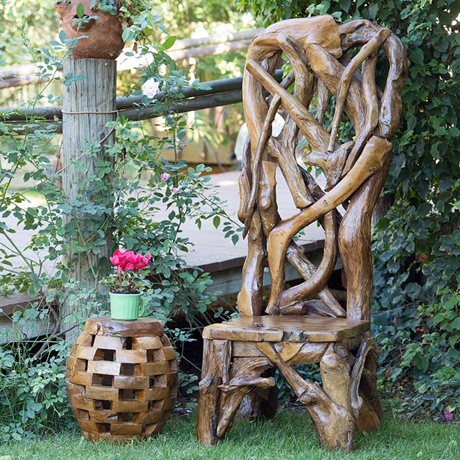 Habini Teak Driftwood King Chair By Garden Age Supply