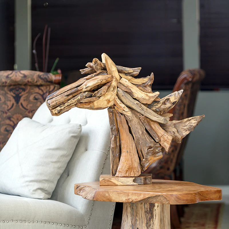 Harini Driftwood Running Horse Head By Garden Age Supply