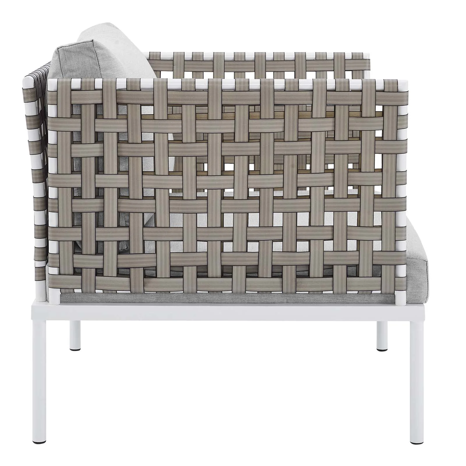 Harmony 3-Piece Sunbrella® Basket Weave Outdoor Patio Aluminum Seating Set By Modway - EEI-4685 - Image 4