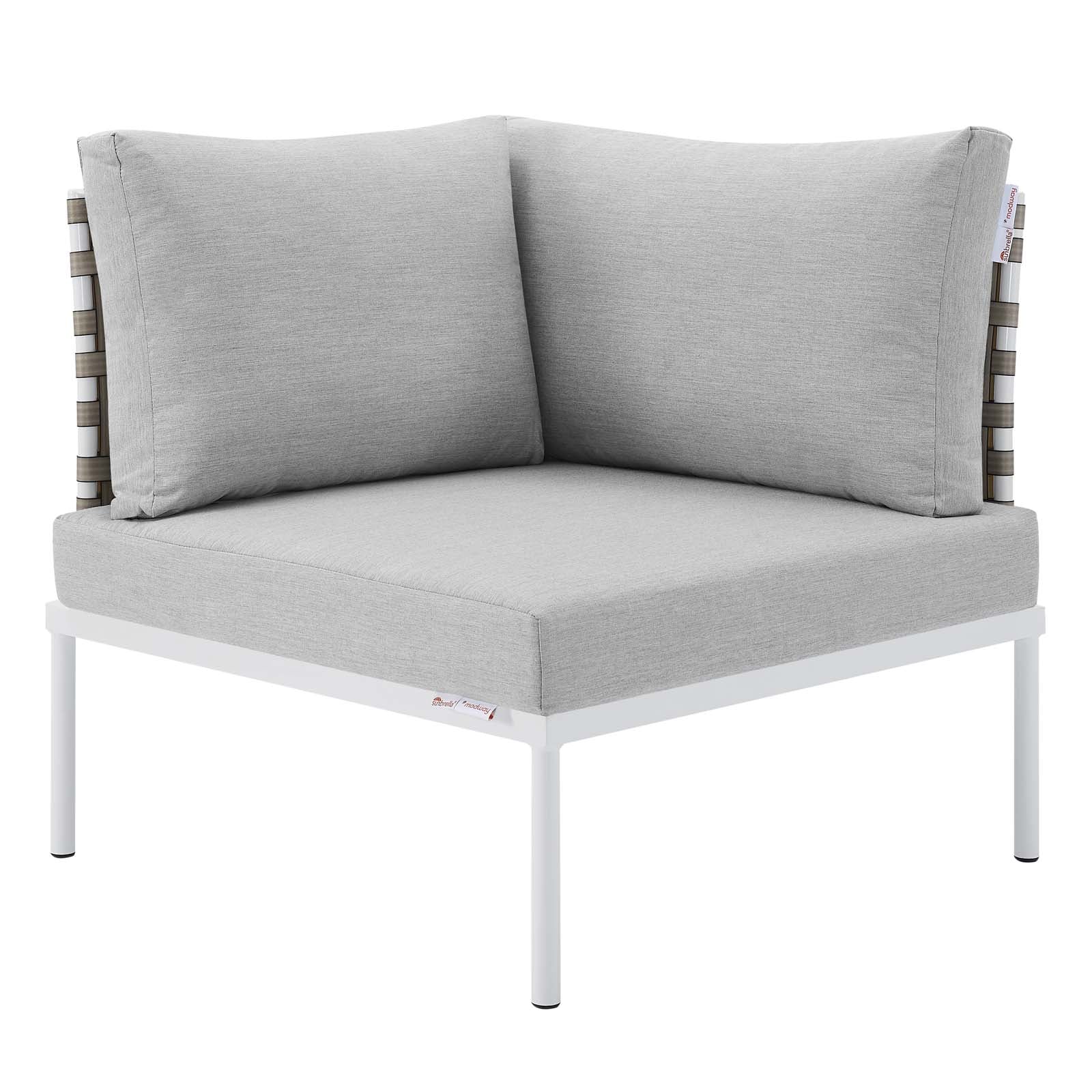 Harmony 8-Piece Sunbrella® Basket Weave Outdoor Patio Aluminum Sectional Sofa Set By Modway - EEI-4943 - Image 12