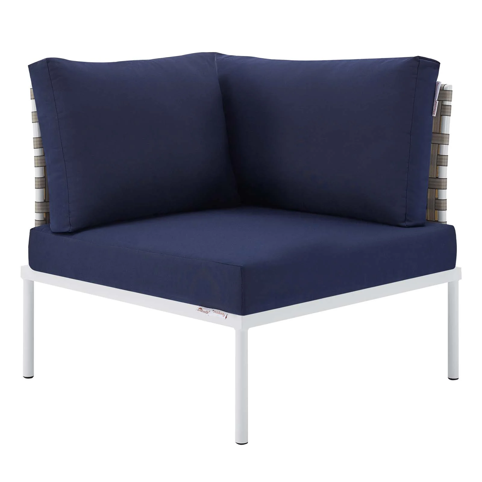 Harmony 8-Piece Sunbrella® Basket Weave Outdoor Patio Aluminum Sectional Sofa Set By Modway - EEI-4943 - Image 27