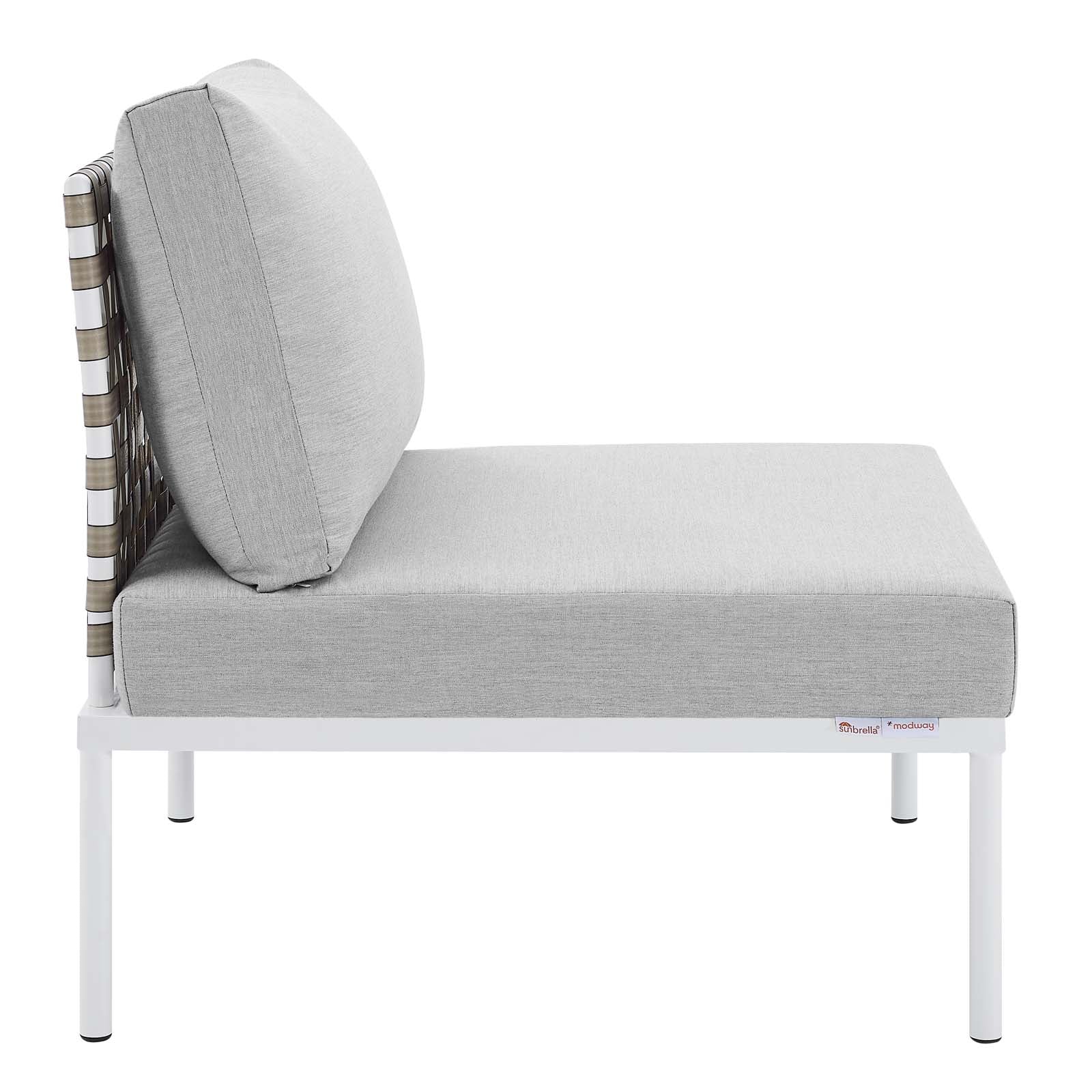 Harmony Sunbrella® Basket Weave Outdoor Patio Aluminum Armless Chair By Modway - EEI-4958 - Image 3