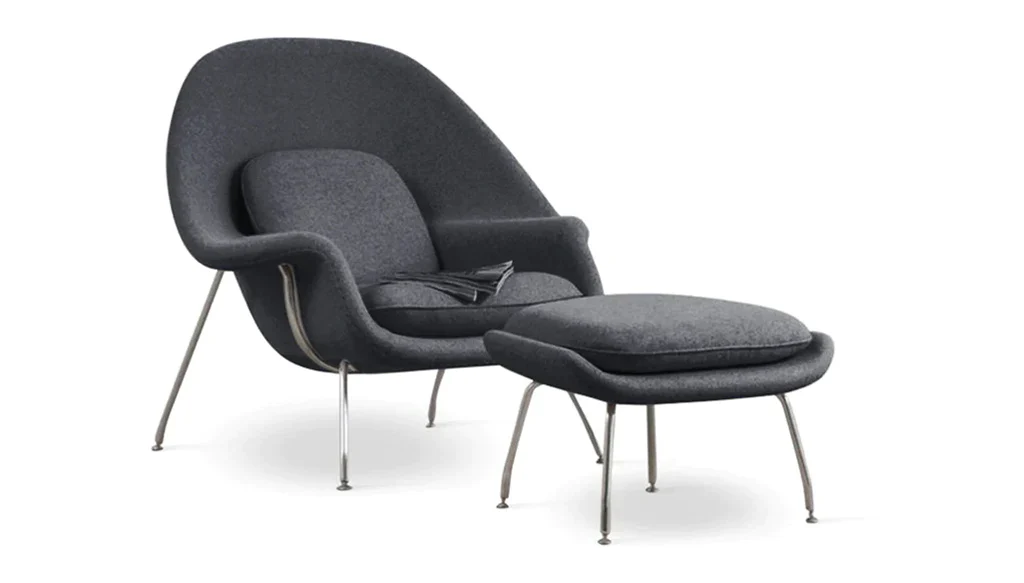 Haven Lounge Chair & Ottoman, Black By Modholic - Image 10