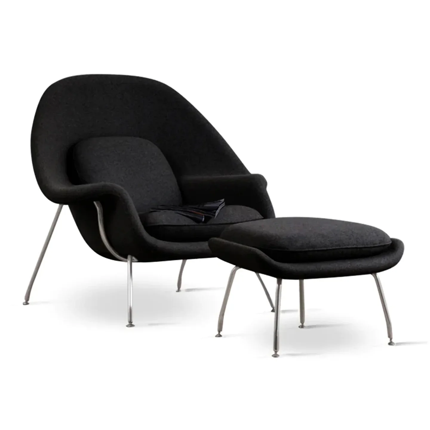 Haven Lounge Chair & Ottoman, Black By World Modern Design