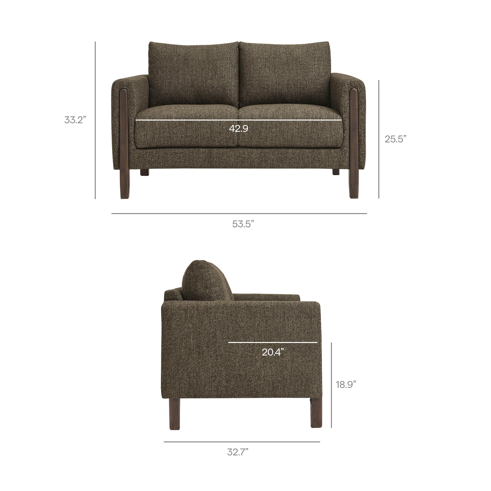 Hawken Boucle Fabric Loveseat by Modway - Image 9