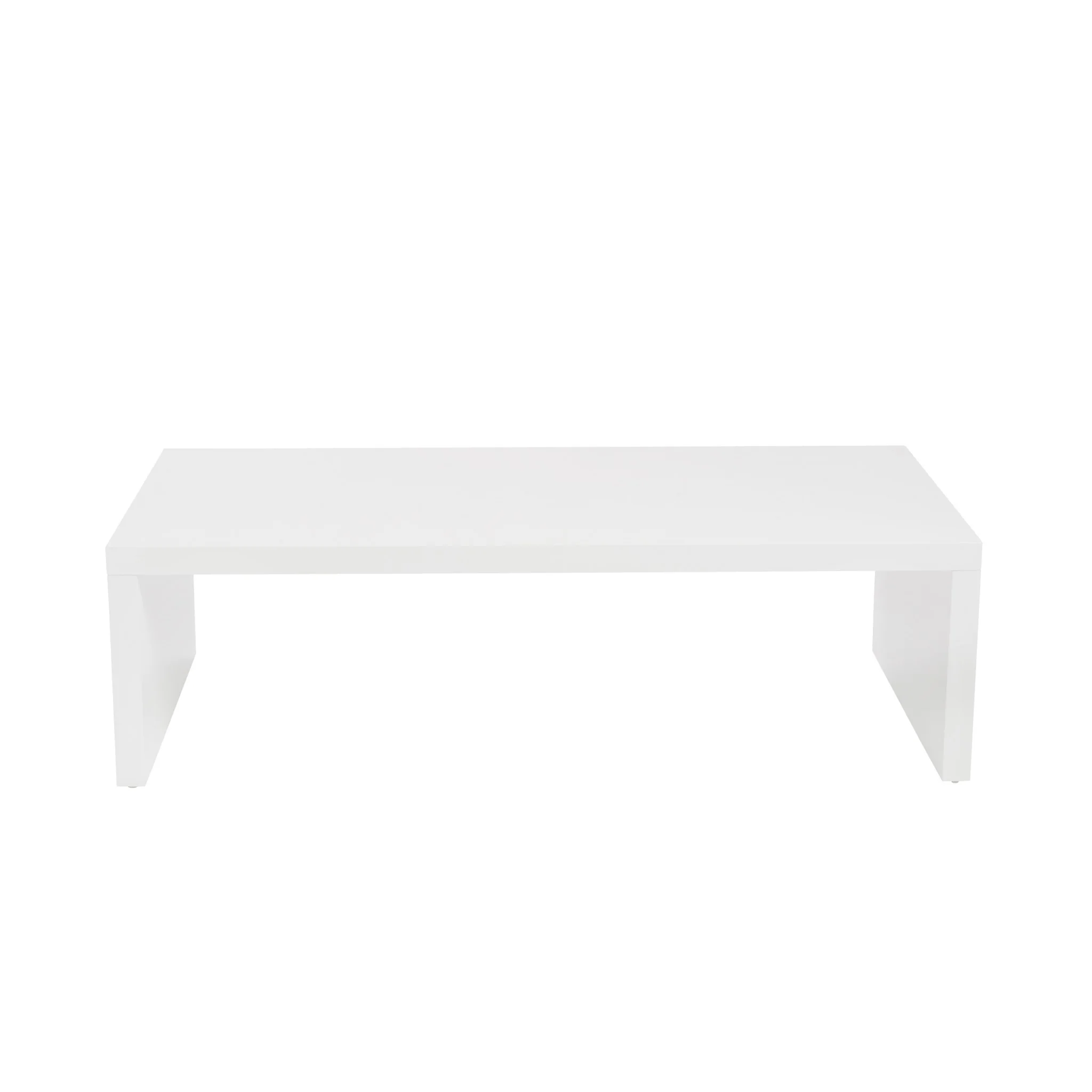 High Gloss White Lacquered MDF Rectangle Coffee Table By Homeroots