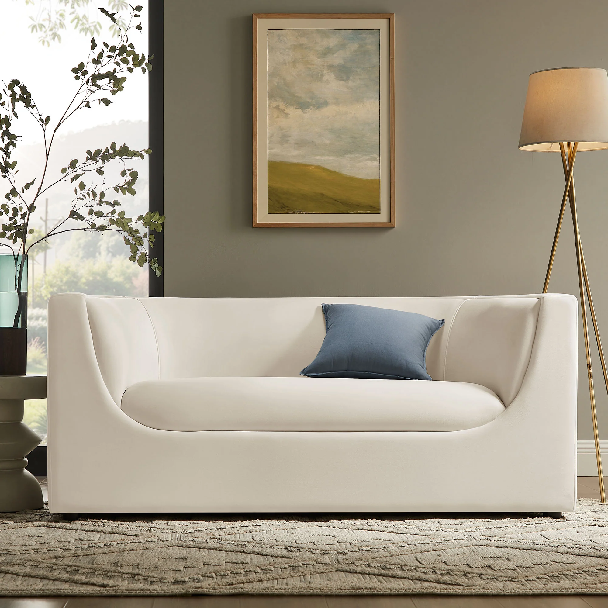 Hilda 67" Curved Back Performance Velvet Loveseat by Modway