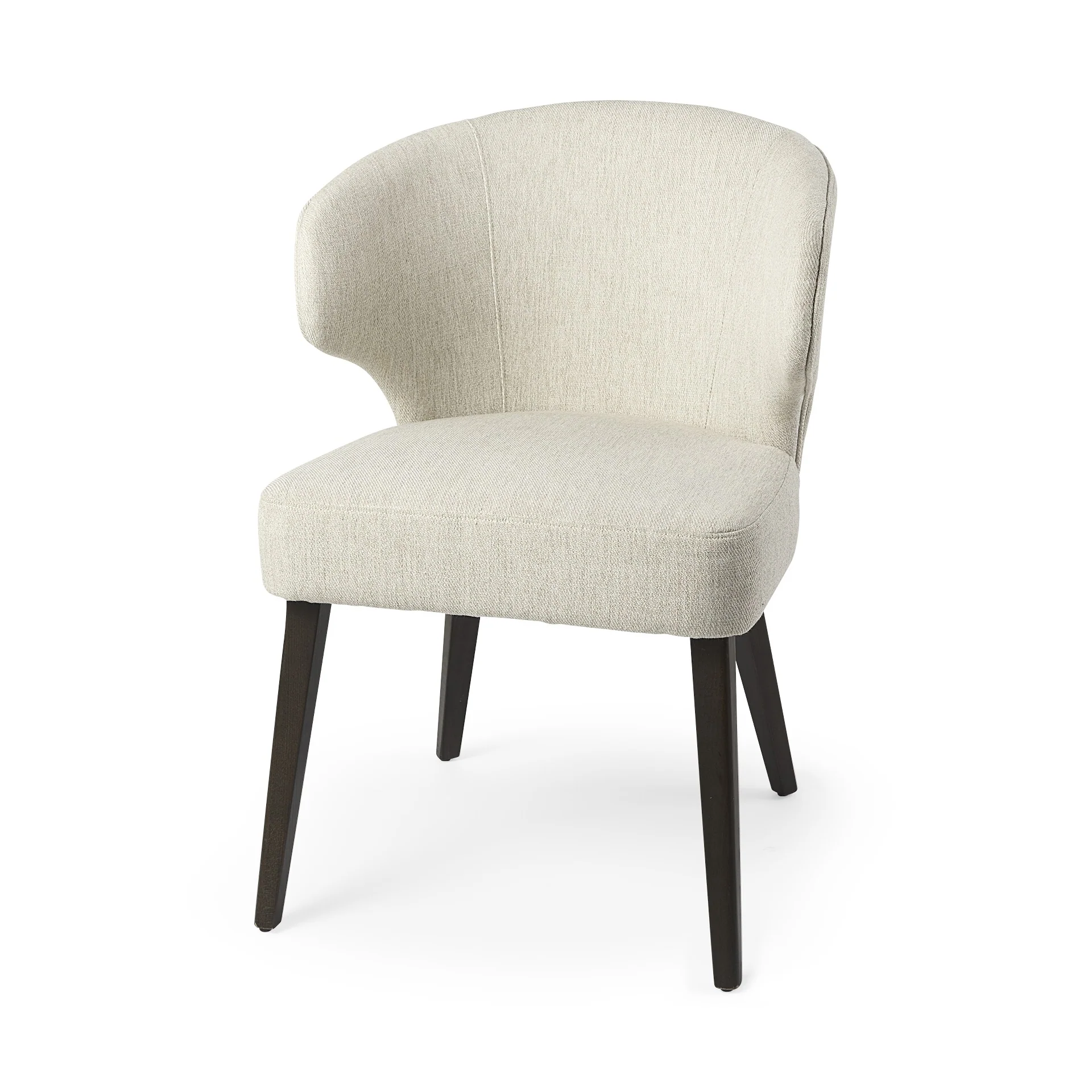 Ivory And Black Mid Century Wingback Dining Chair By Homeroots