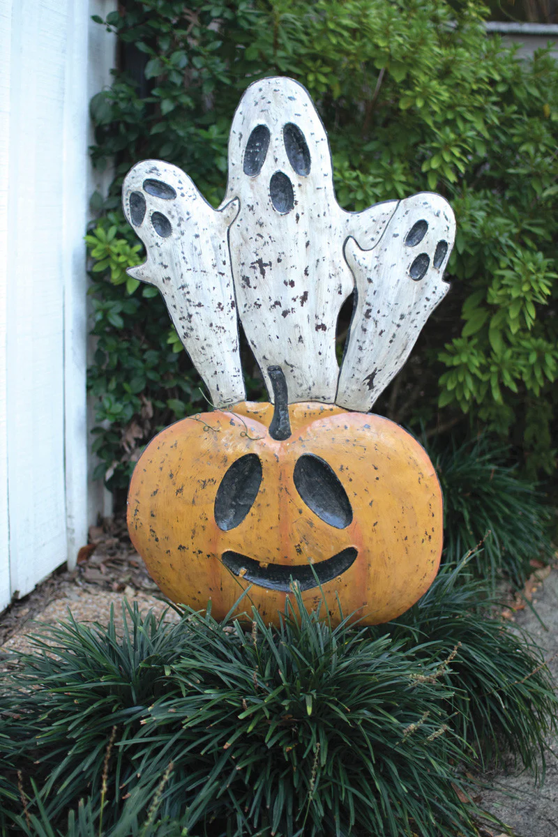 Jack-O-Lantern And Ghost Yard Art By Kalalou