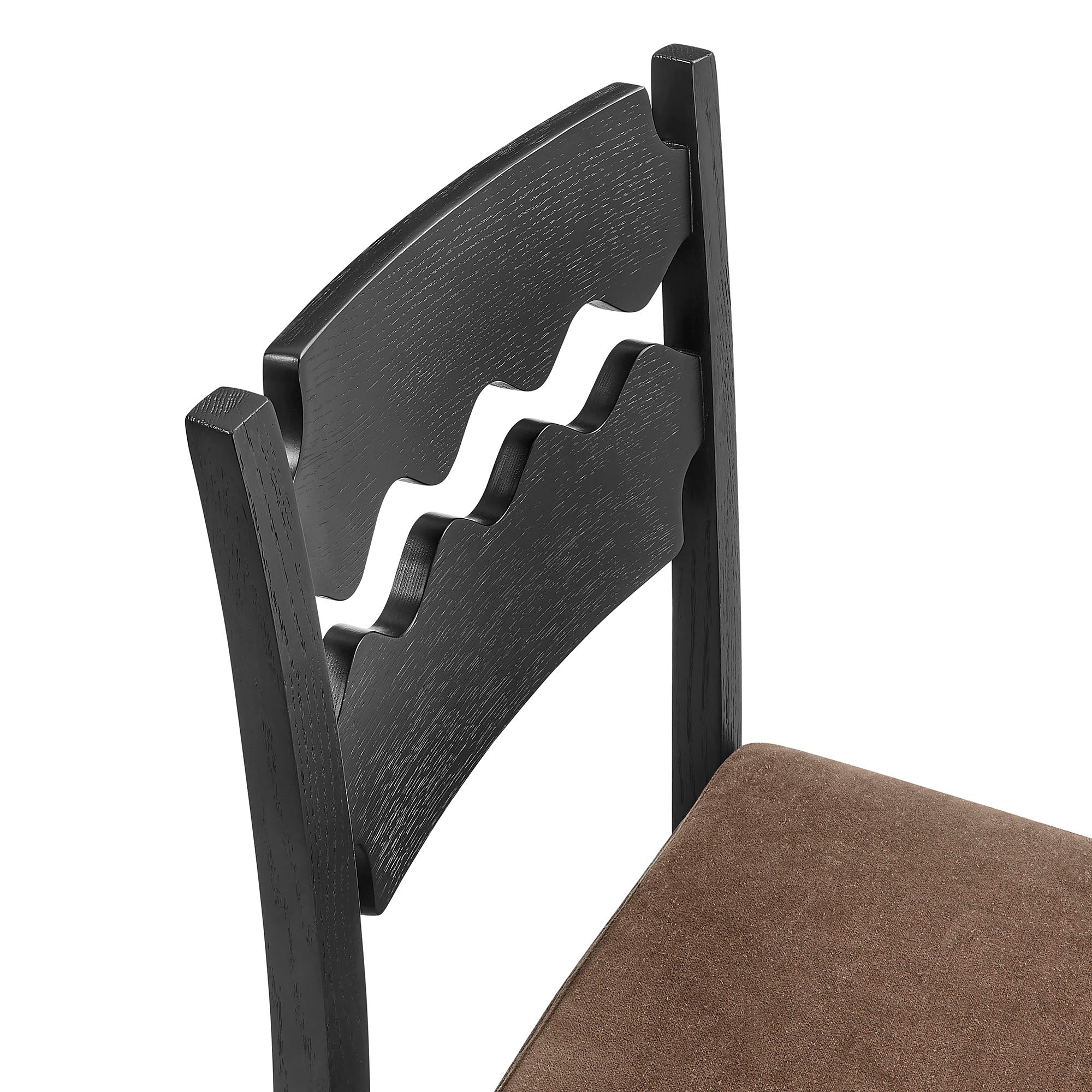 Jax Oak Wood Bar Stool With Wavy Razor Back and Cushion by Modway - Image 7