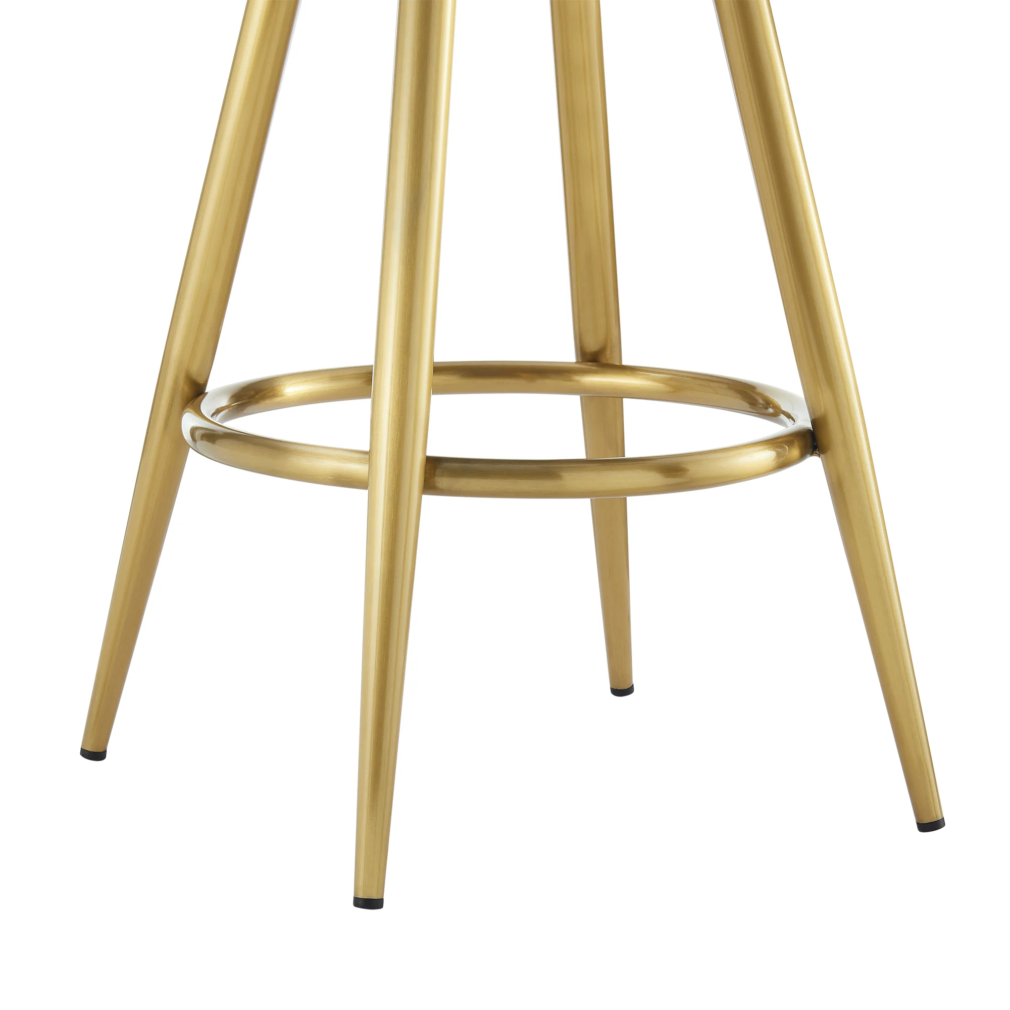 Justin 26" Swivel Counter Stool with Gold Brushed Stainless Steel and Taupe Fabric By Armen Living - Image 8