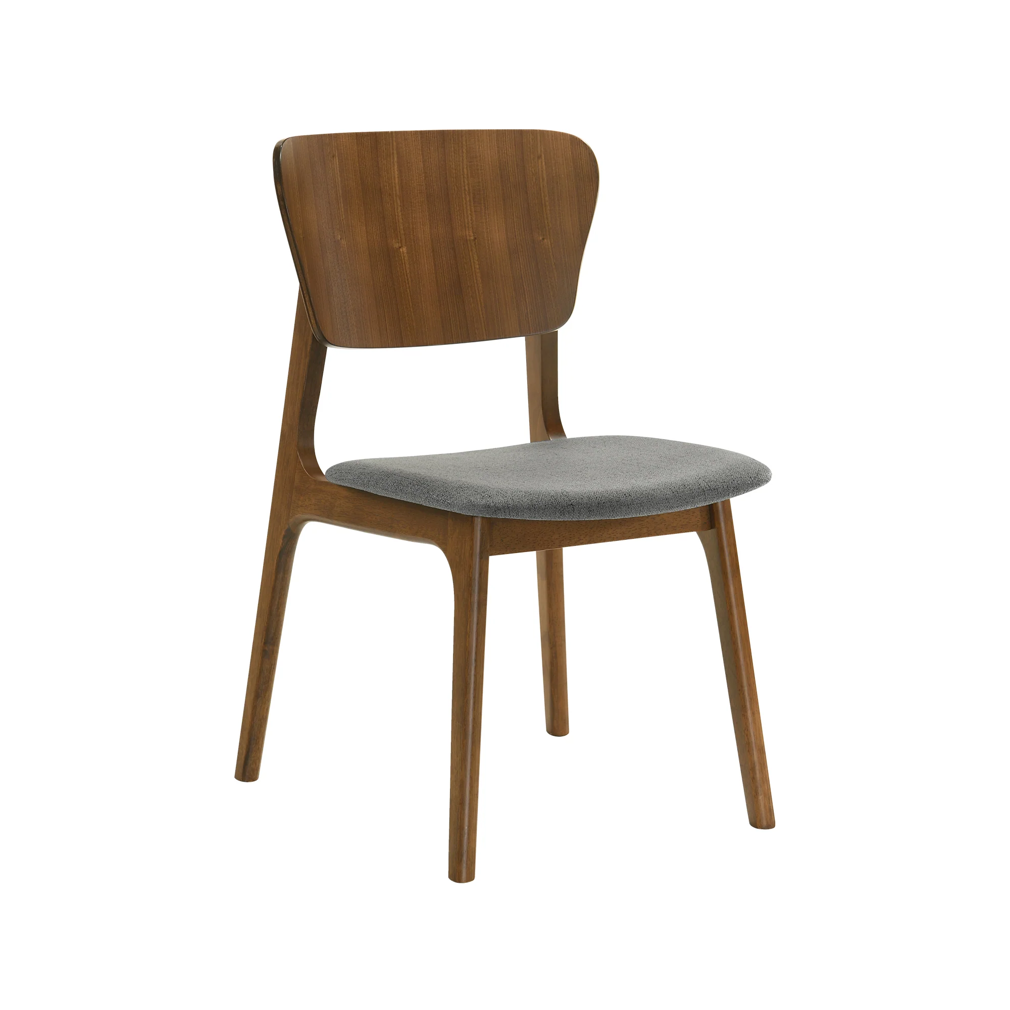 Kalia Wood Dining Chair in Walnut Finish with Charcoal Fabric - Set of 2 By Armen Living - Image 4
