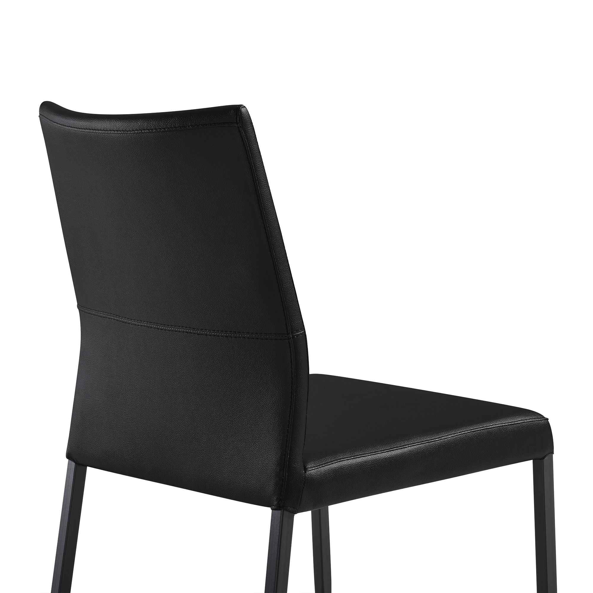 Kash Upholstered Dining Chair in Black Faux Leather with Black Metal Legs - Set of 2 By Armen Living - Image 11