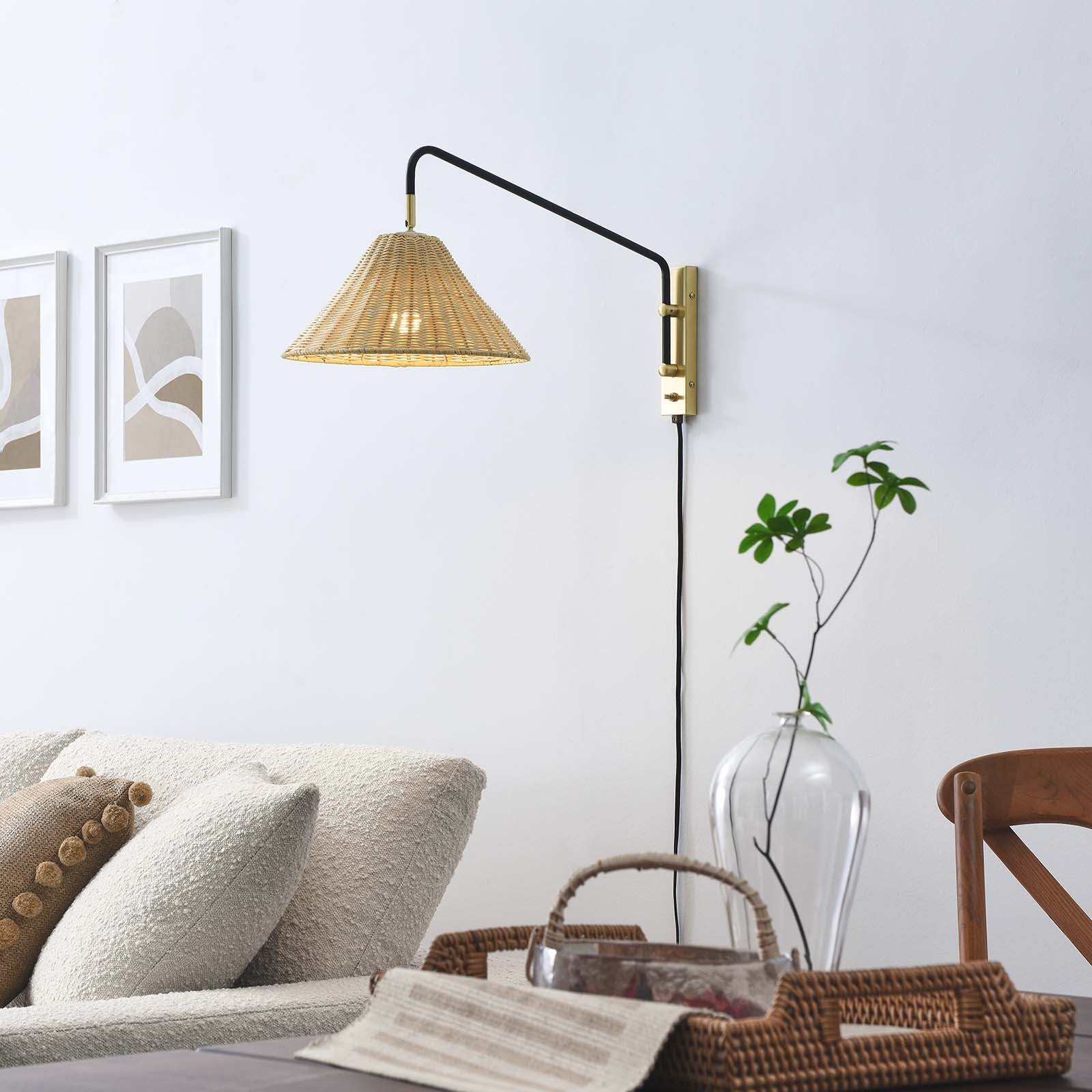 Keala Rattan Wall Sconce By Modway - EEI-6255