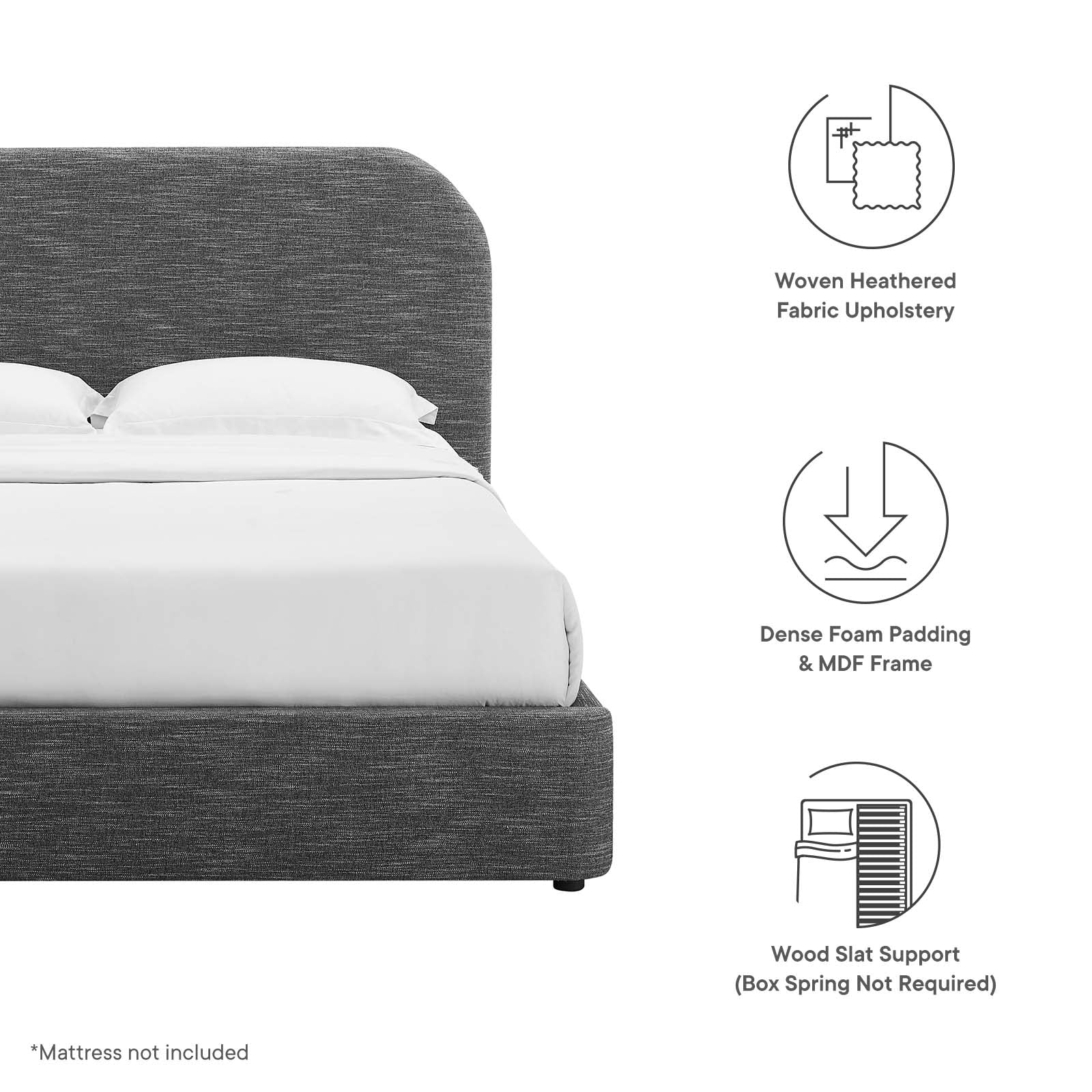 Keynote Upholstered Fabric Curved Full Platform Bed By Modway - MOD-7138 - Image 23