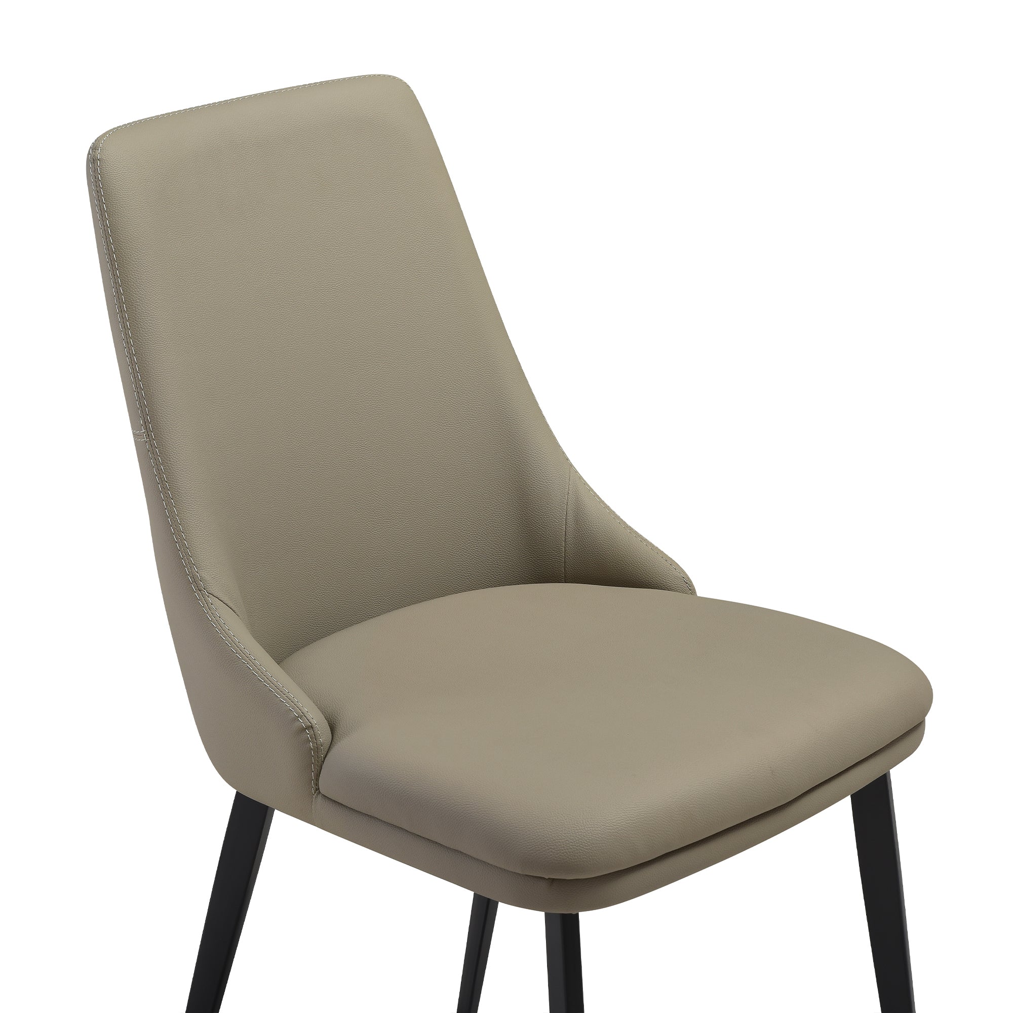 Knox Genesis 5 Piece Dining Set with Stone Top and Beige Faux Leather Chairs By Armen Living - Image 18