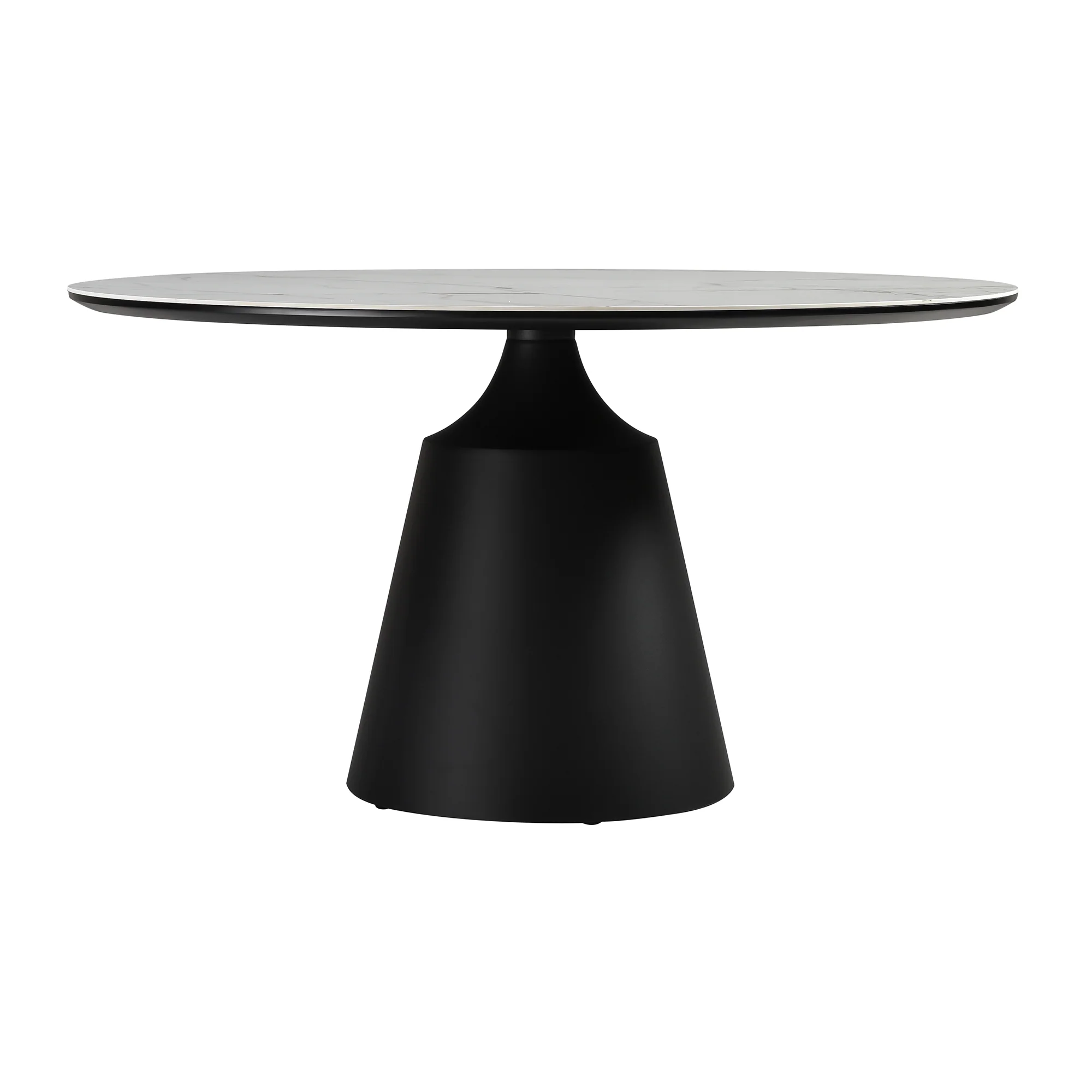 Knox Lucia 7 Piece Dining Set with Stone Top and Gray Fabric Chairs By Armen Living - Image 6