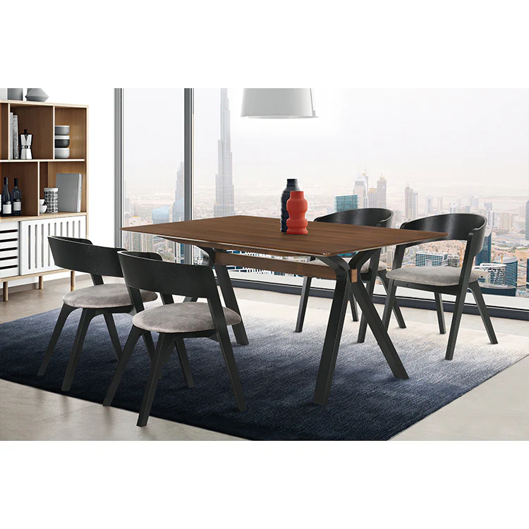 Laredo and Jackie 5 Piece Black Rectangular Dining Set By Armen Living