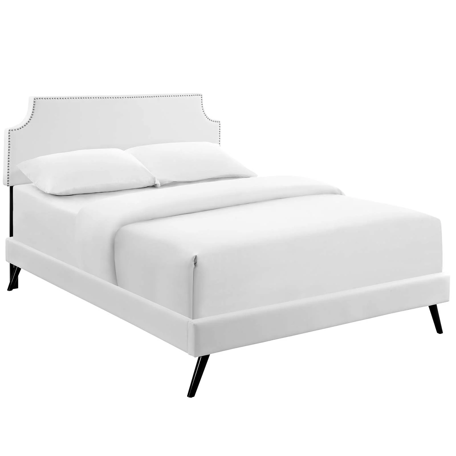 Laura Vinyl Full Platform Bed with Round Splayed Legs by Modway - Image 2