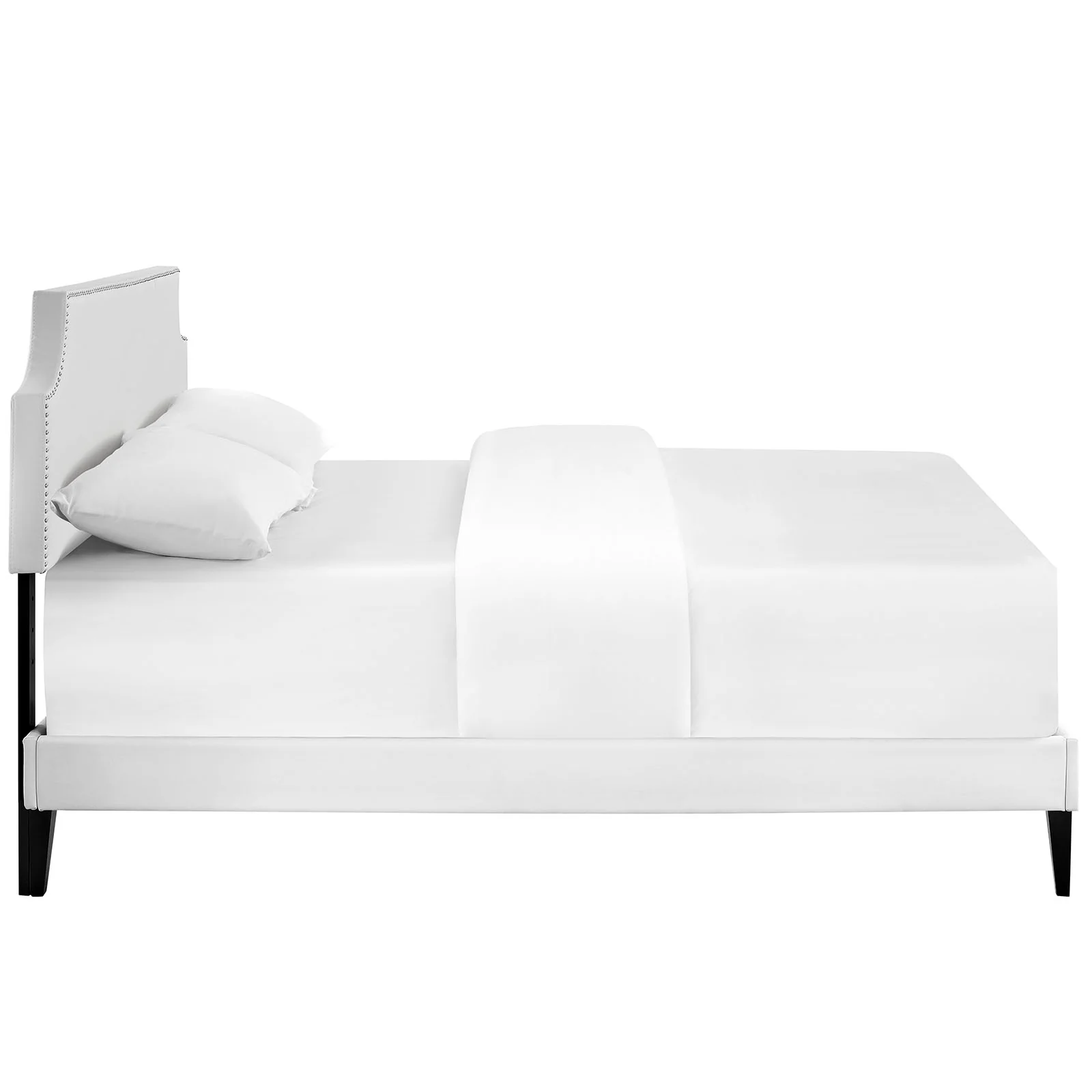 Laura Vinyl Full Platform Bed with Squared Tapered Legs by Modway - Image 4