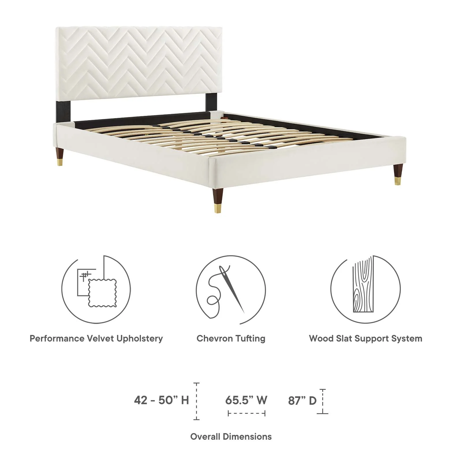Leah Chevron Tufted Performance Velvet Queen Platform Bed By Modway - MOD-6969 - Image 30