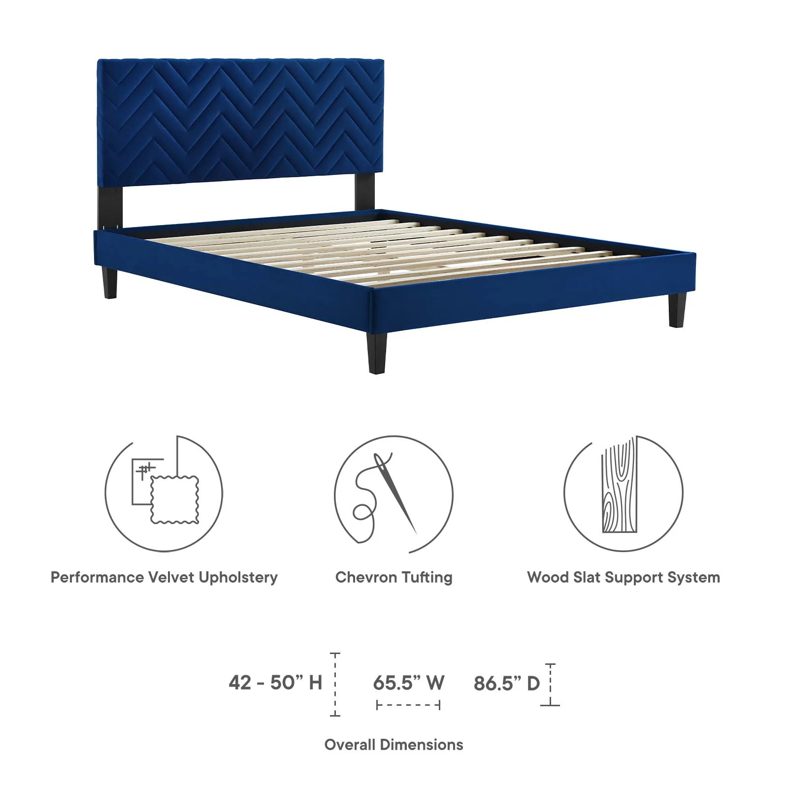 Leah Chevron Tufted Performance Velvet Queen Platform Bed By Modway - MOD-6973 - Image 22
