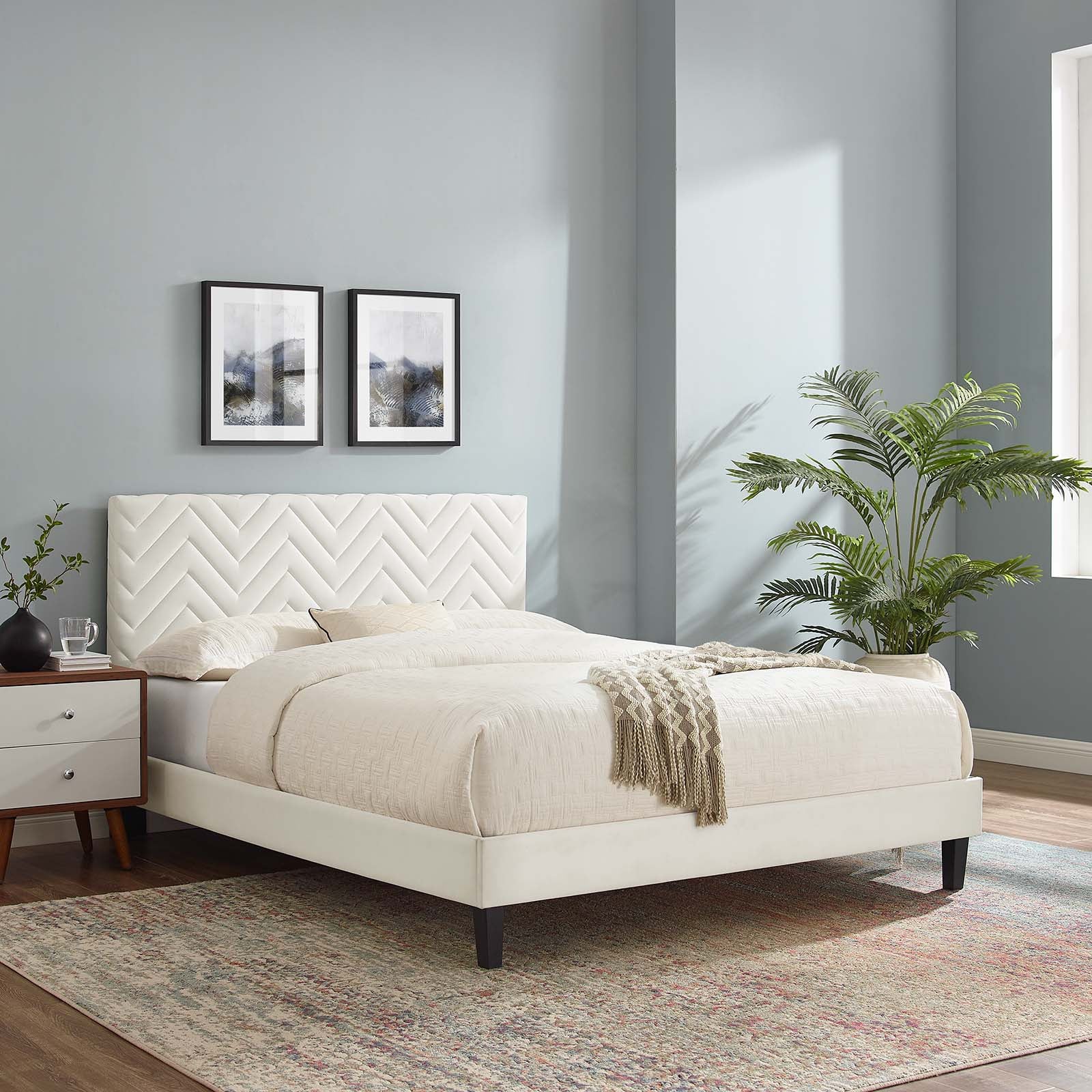 Leah Chevron Tufted Performance Velvet Queen Platform Bed By Modway - MOD-6973 - Image 32
