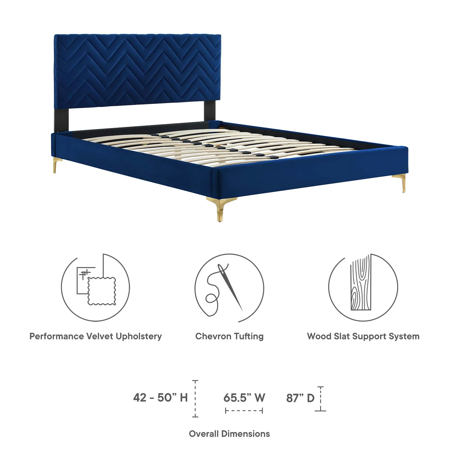 Leah Chevron Tufted Performance Velvet Queen Platform Bed By Modway - MOD-6977 - Image 22