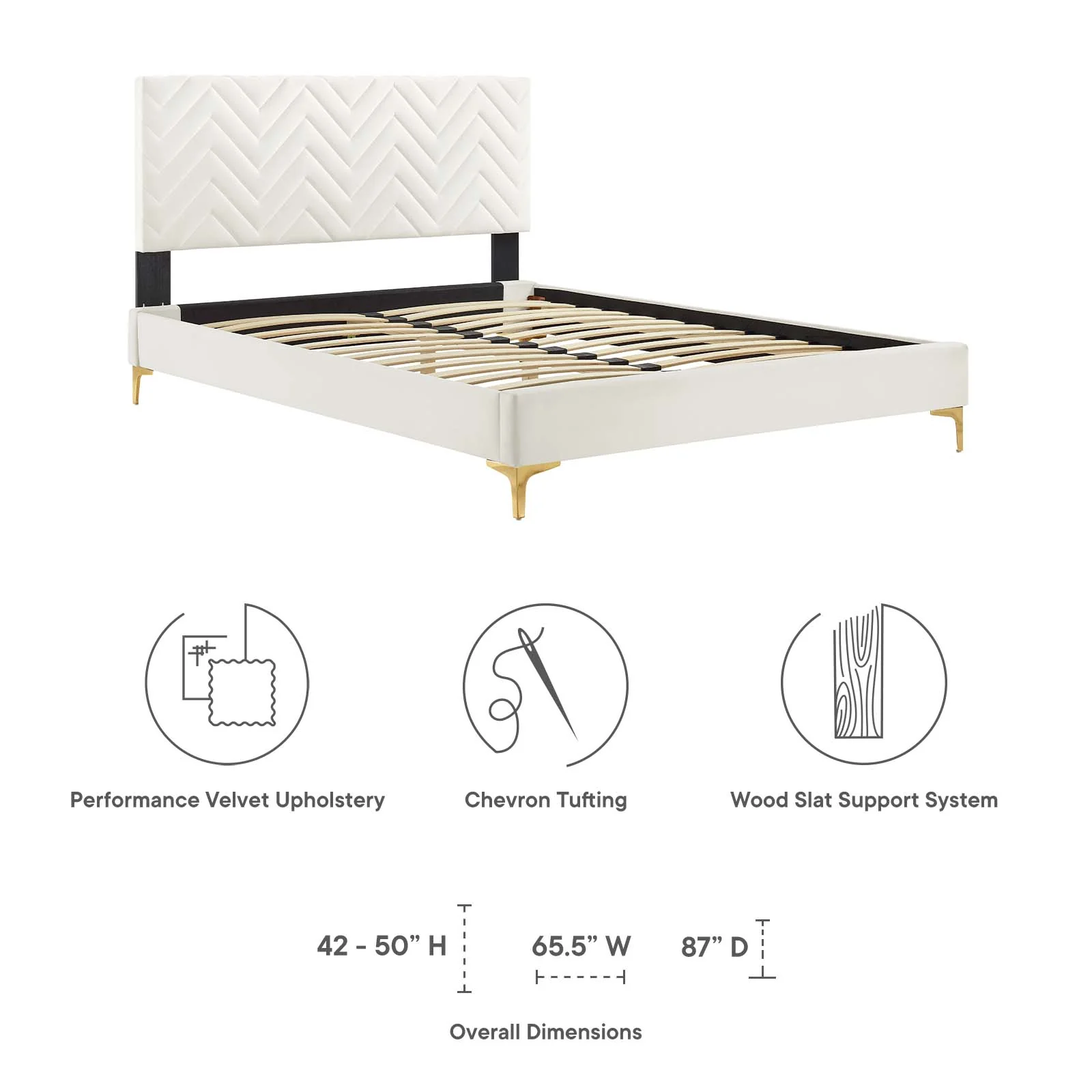 Leah Chevron Tufted Performance Velvet Queen Platform Bed By Modway - MOD-6977 - Image 30