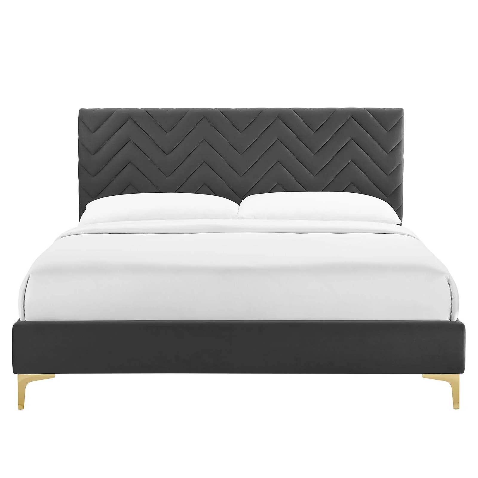 Leah Chevron Tufted Performance Velvet Queen Platform Bed By Modway - MOD-6977 - Image 4