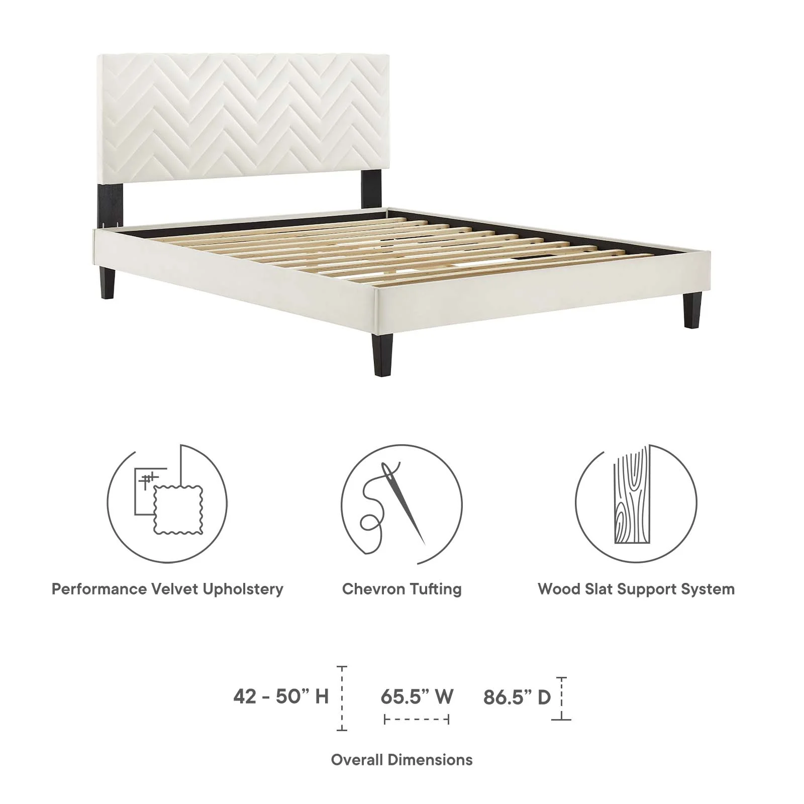 Leah Chevron Tufted Performance Velvet Twin Platform Bed By Modway - MOD-6985 - Image 30