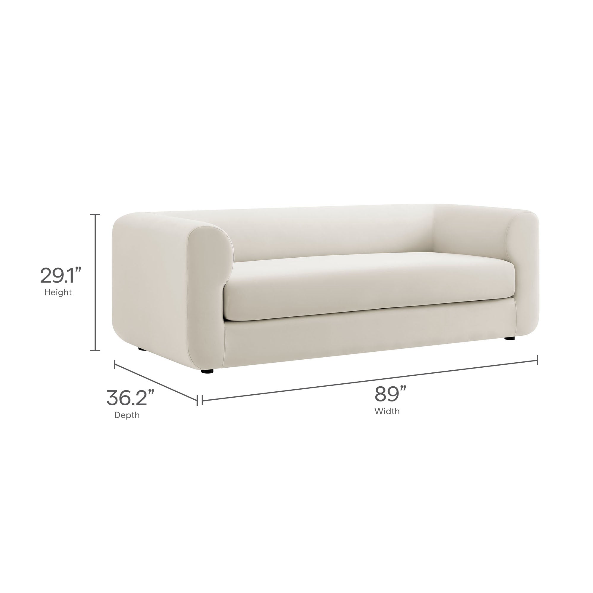 Leif 89" Performance Velvet Upholstered Sofa by Modway - Image 9